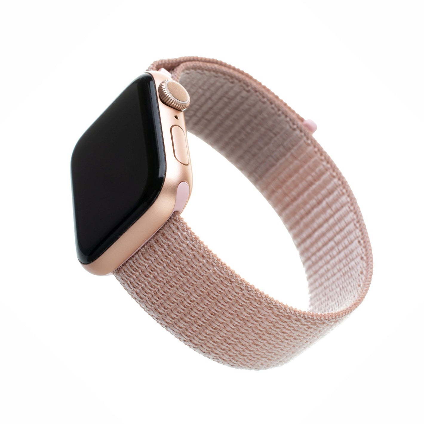 Nylonový řemínek FIXED Nylon Strap pro Apple Watch 38/40/41mm, růžově zlatý - FIXED