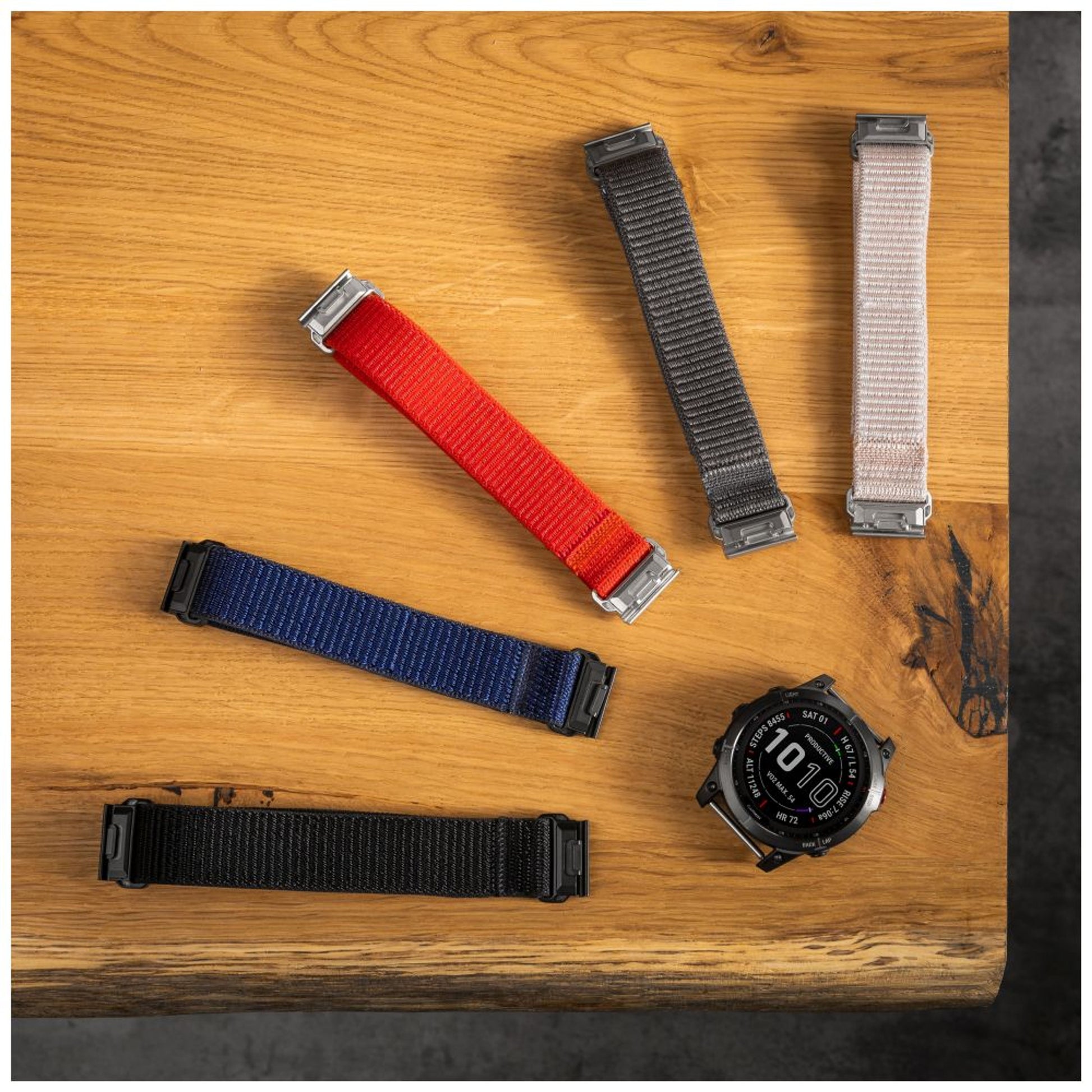 Nylonový řemínek FIXED Nylon Sporty Strap pro Garmin QuickFit 22mm, černý - FIXED