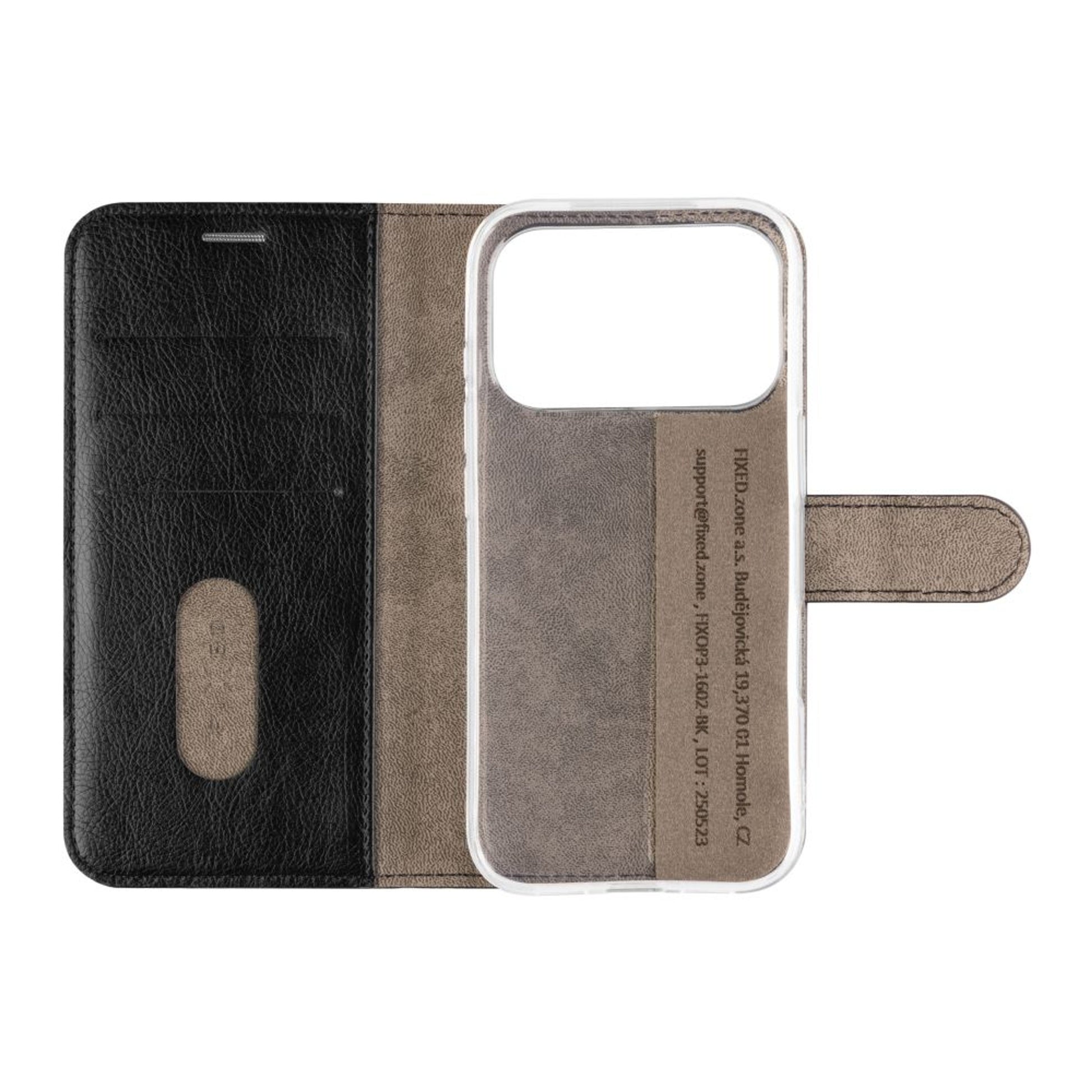 Pouzdro typu kniha FIXED Opus pro Apple iPhone 17 Pro, černé - FIXED