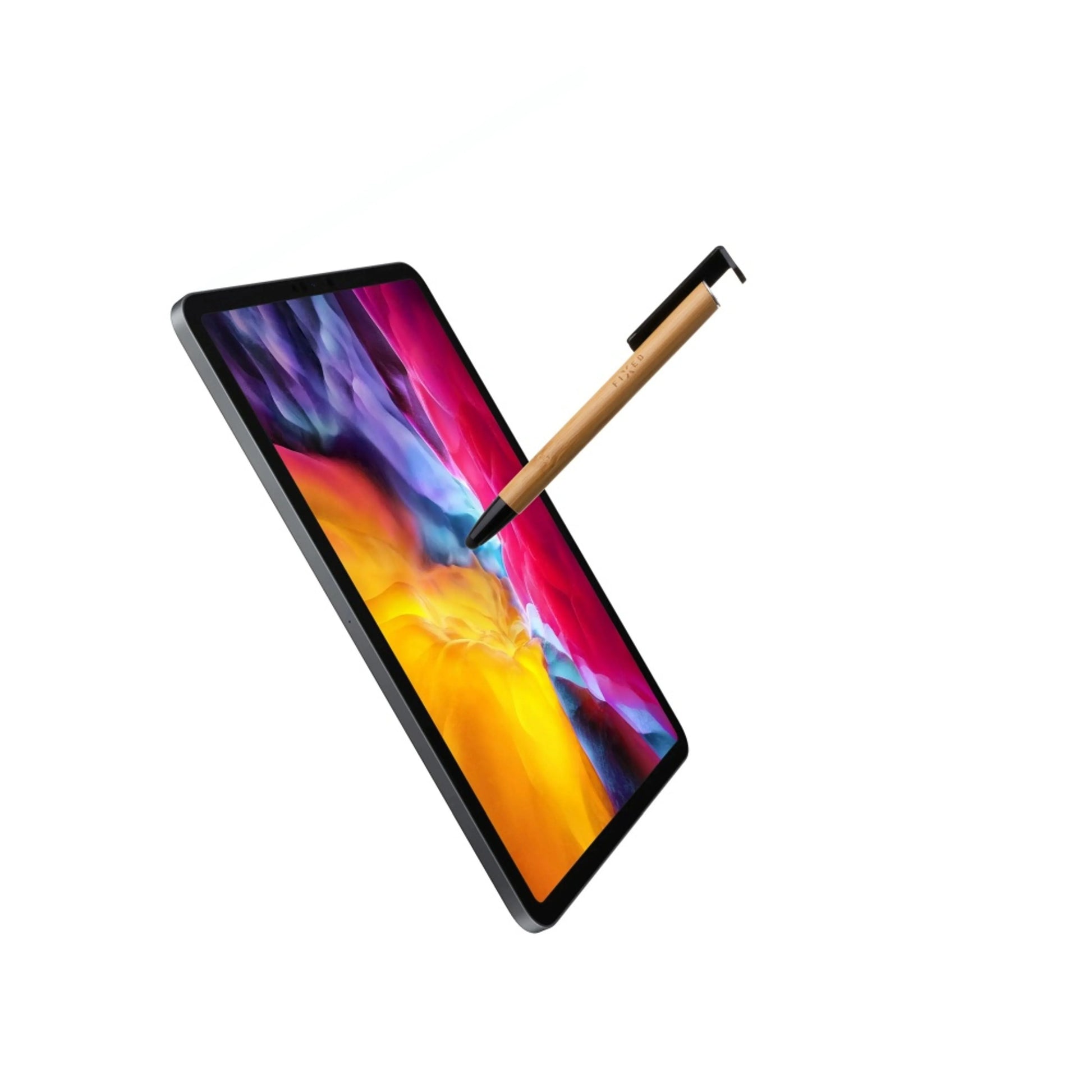 Propiska 3v1 se stylusem a stojánkem FIXED Pen, antibakteriální povrch, bambusové tělo - FIXED