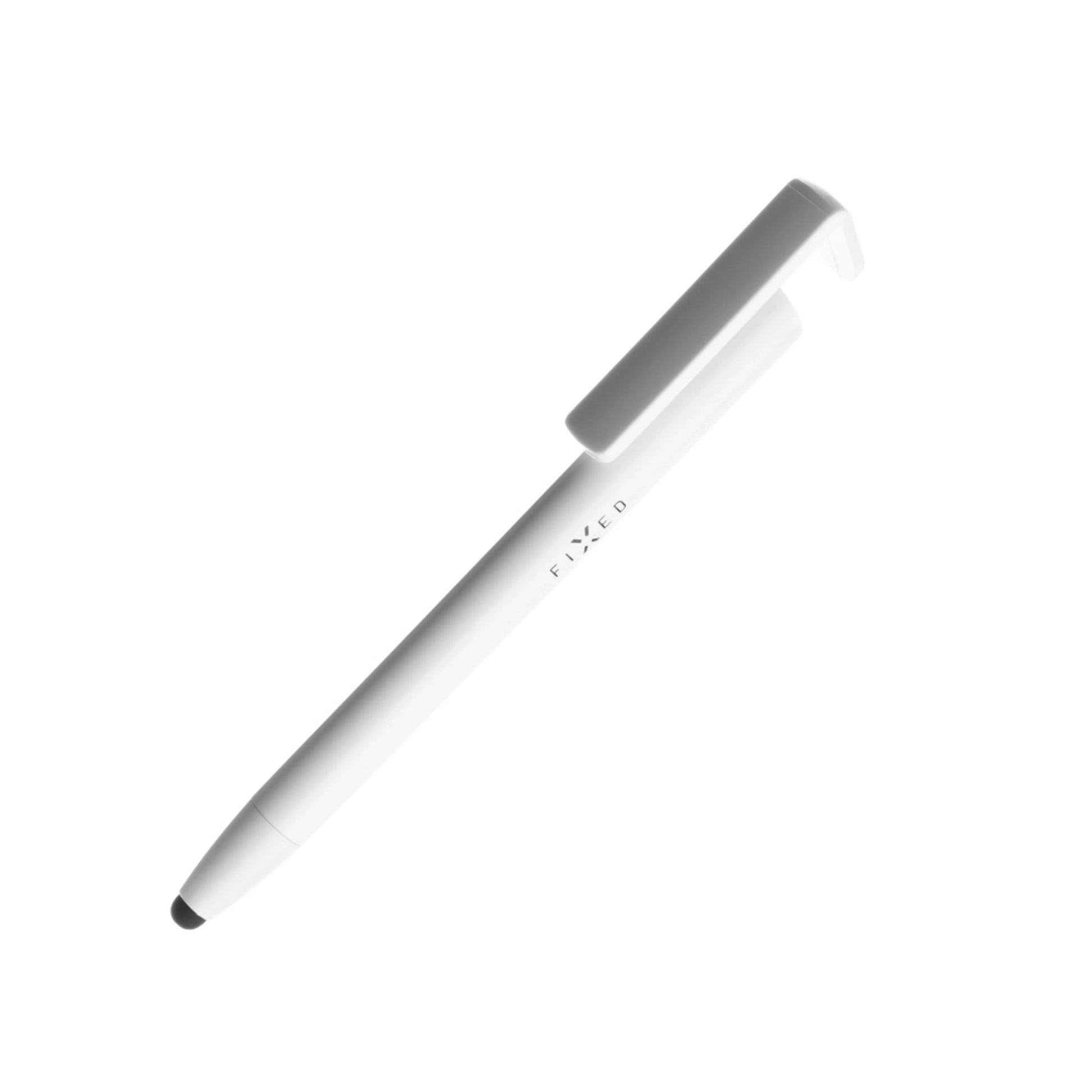 Propiska 3v1 se stylusem a stojánkem FIXED Pen, antibakteriální povrch, bílé - FIXED