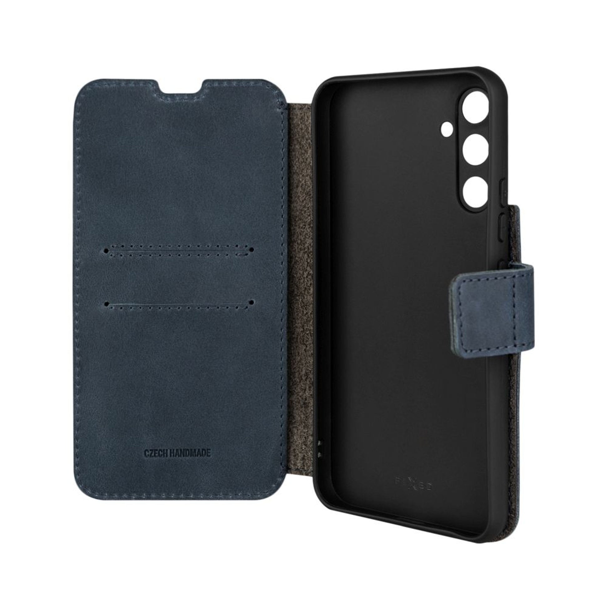 Kožené pouzdro typu kniha FIXED ProFit pro Samsung Galaxy A34 5G, modré - FIXED