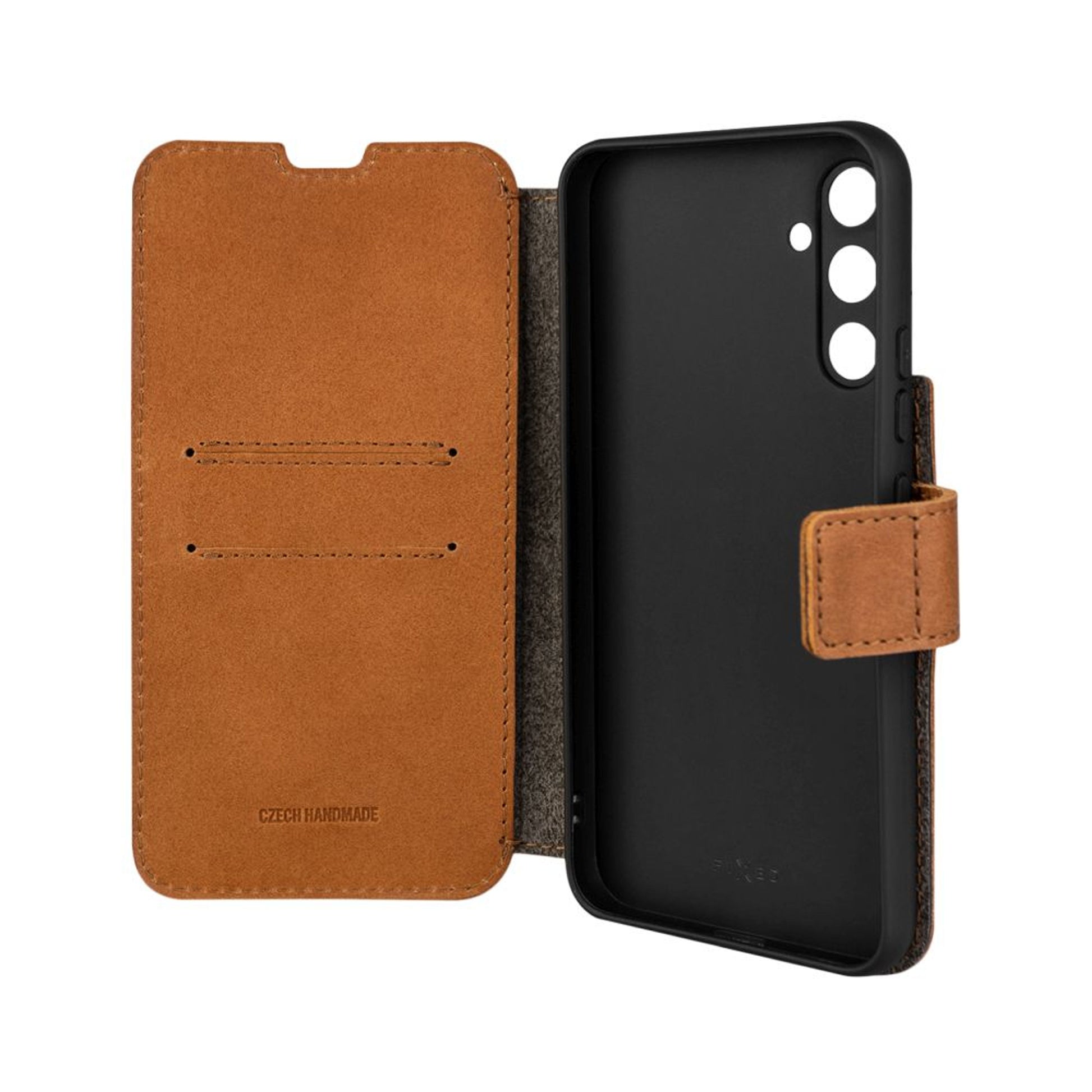 Kožené pouzdro typu kniha FIXED ProFit pro Samsung Galaxy A34 5G, hnědé - FIXED