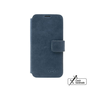 Kožené pouzdro typu kniha FIXED ProFit pro Apple iPhone 15 Pro, modré - FIXED