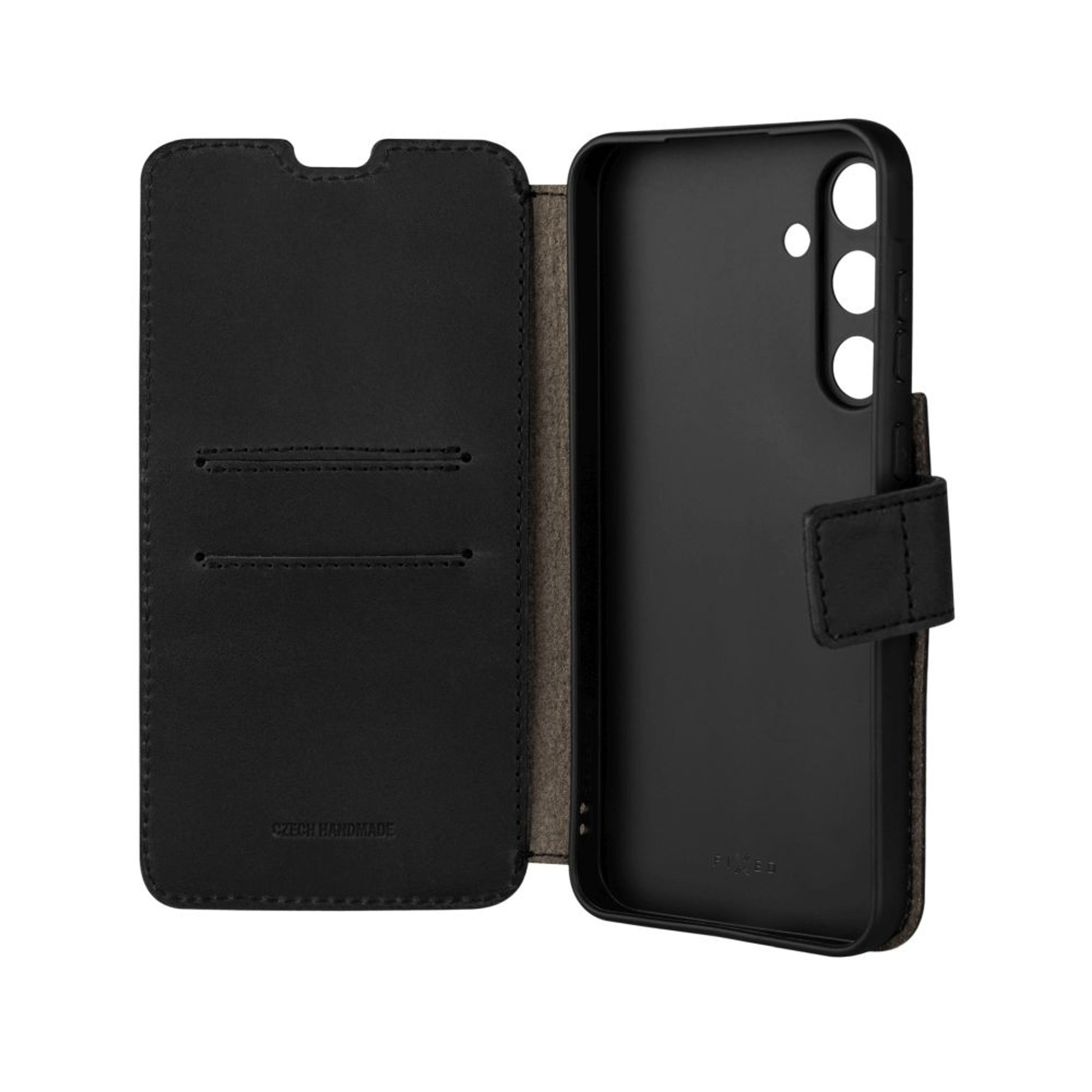 Kožené pouzdro typu kniha FIXED ProFit pro Samsung Galaxy A35 5G, černé - FIXED