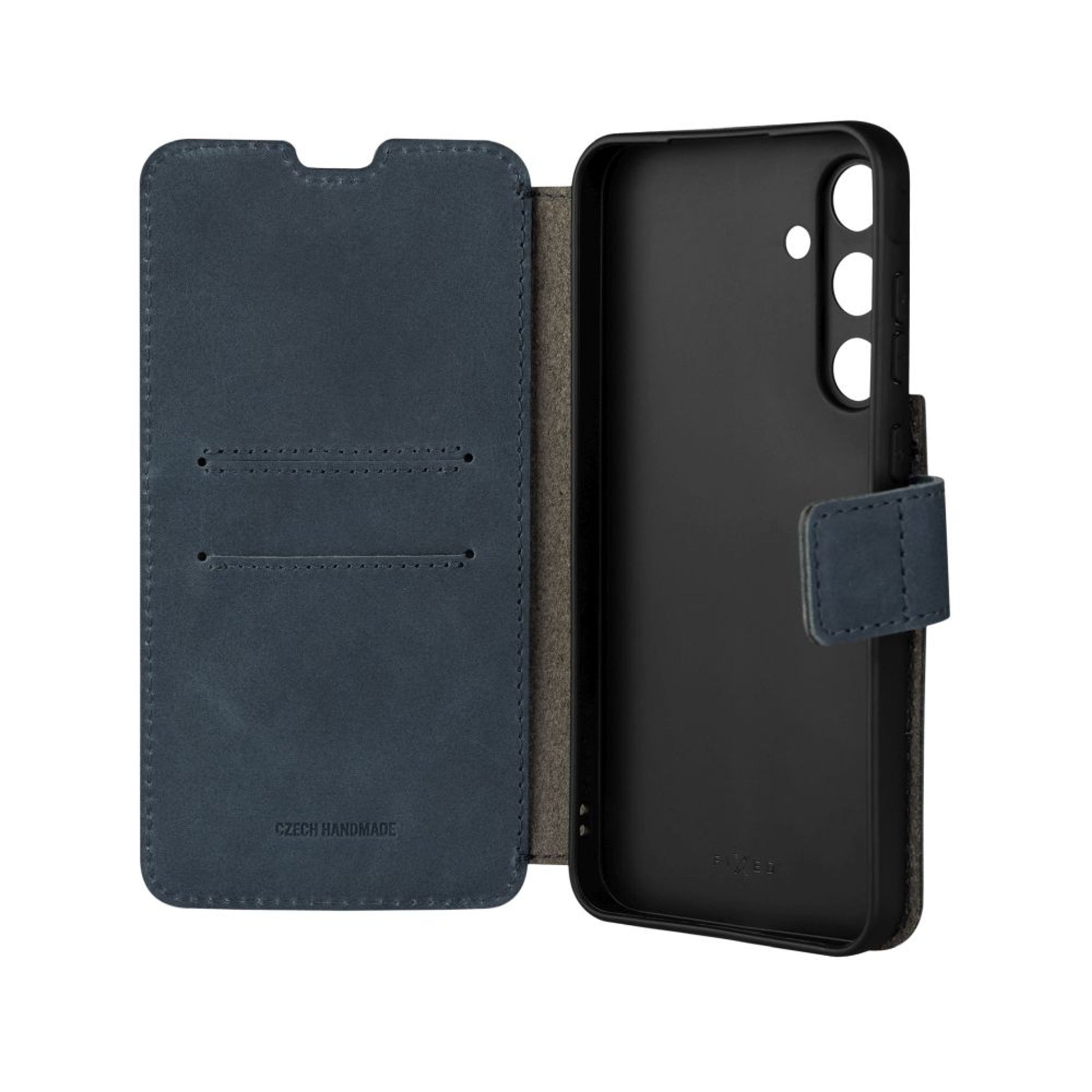 Kožené pouzdro typu kniha FIXED ProFit pro Samsung Galaxy A35 5G, modré - FIXED