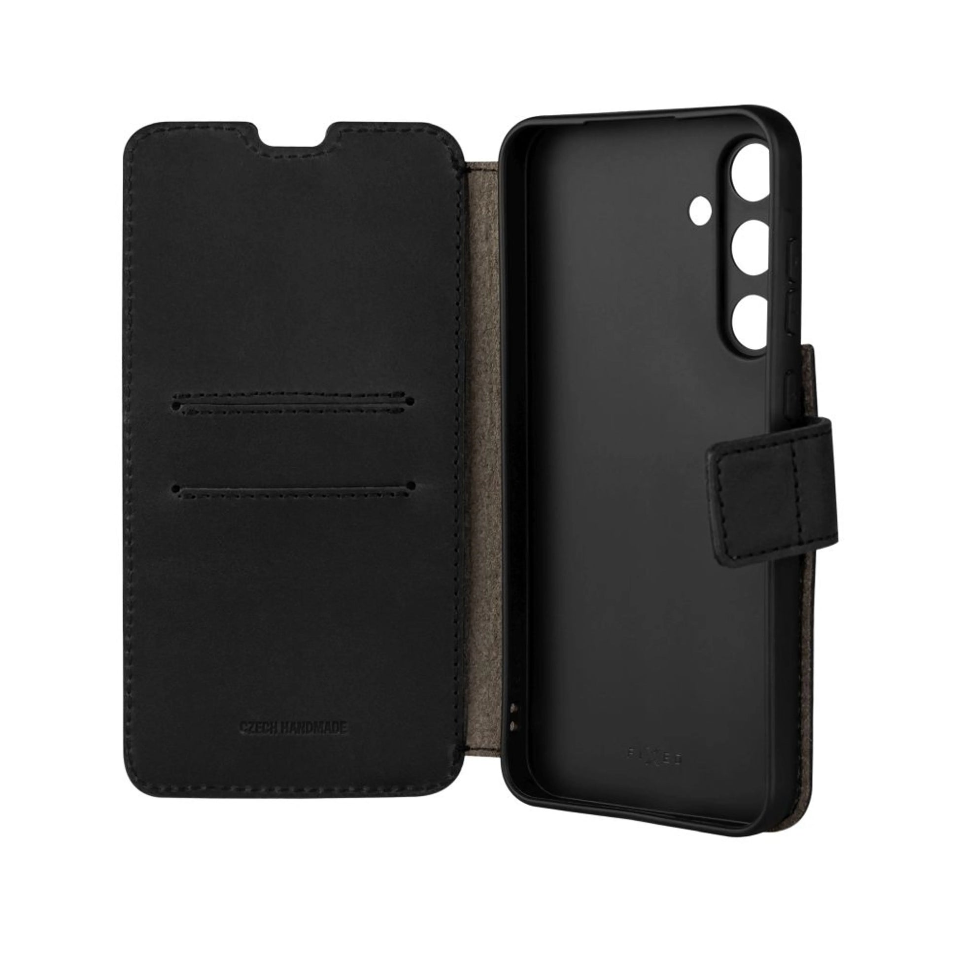 Kožené pouzdro typu kniha FIXED ProFit pro Samsung Galaxy A55 5G, černé - FIXED