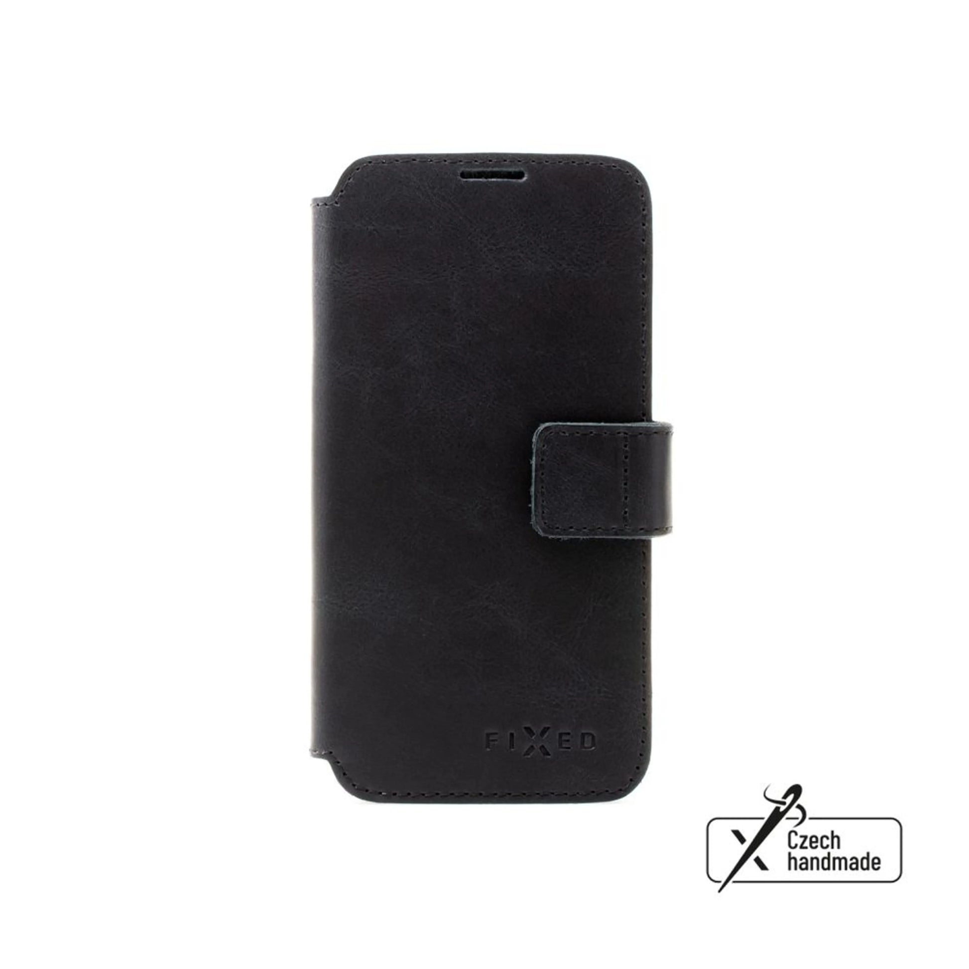 Kožené pouzdro typu kniha FIXED ProFit pro Apple iPhone 16, černé - FIXED
