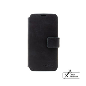 Kožené pouzdro typu kniha FIXED ProFit pro Apple iPhone 16, černé - FIXED