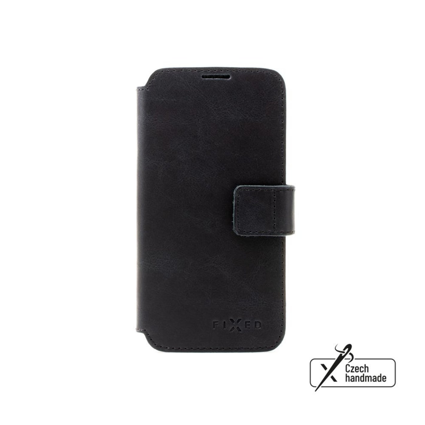 Kožené pouzdro typu kniha FIXED ProFit pro Apple iPhone 16 Pro, černé - FIXED