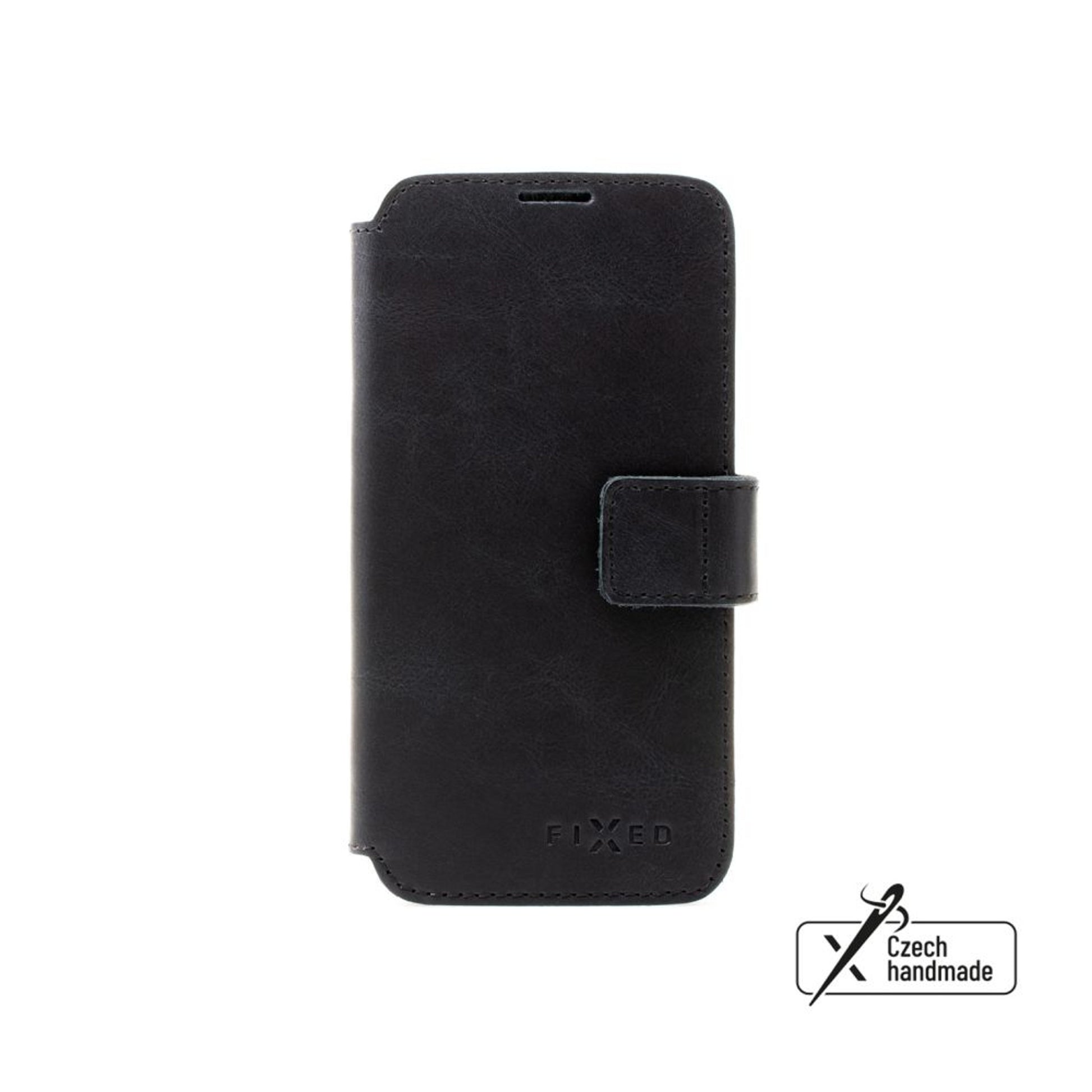 Kožené pouzdro typu kniha FIXED ProFit pro Apple iPhone 16 Pro, černé - FIXED
