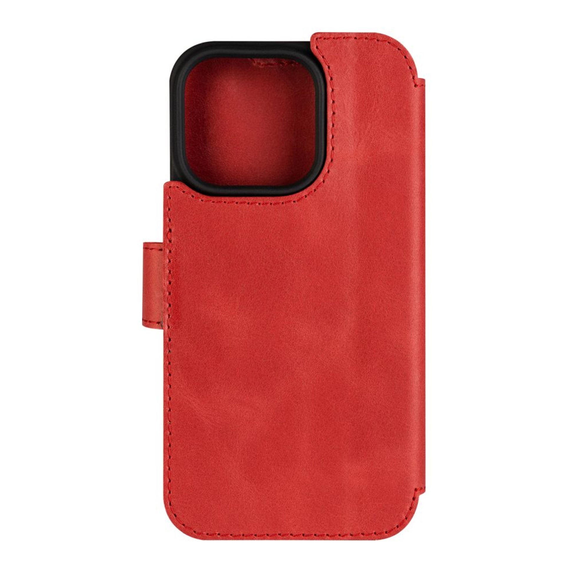 Kožené pouzdro typu kniha FIXED ProFit pro Apple iPhone 16 Pro, červené - FIXED