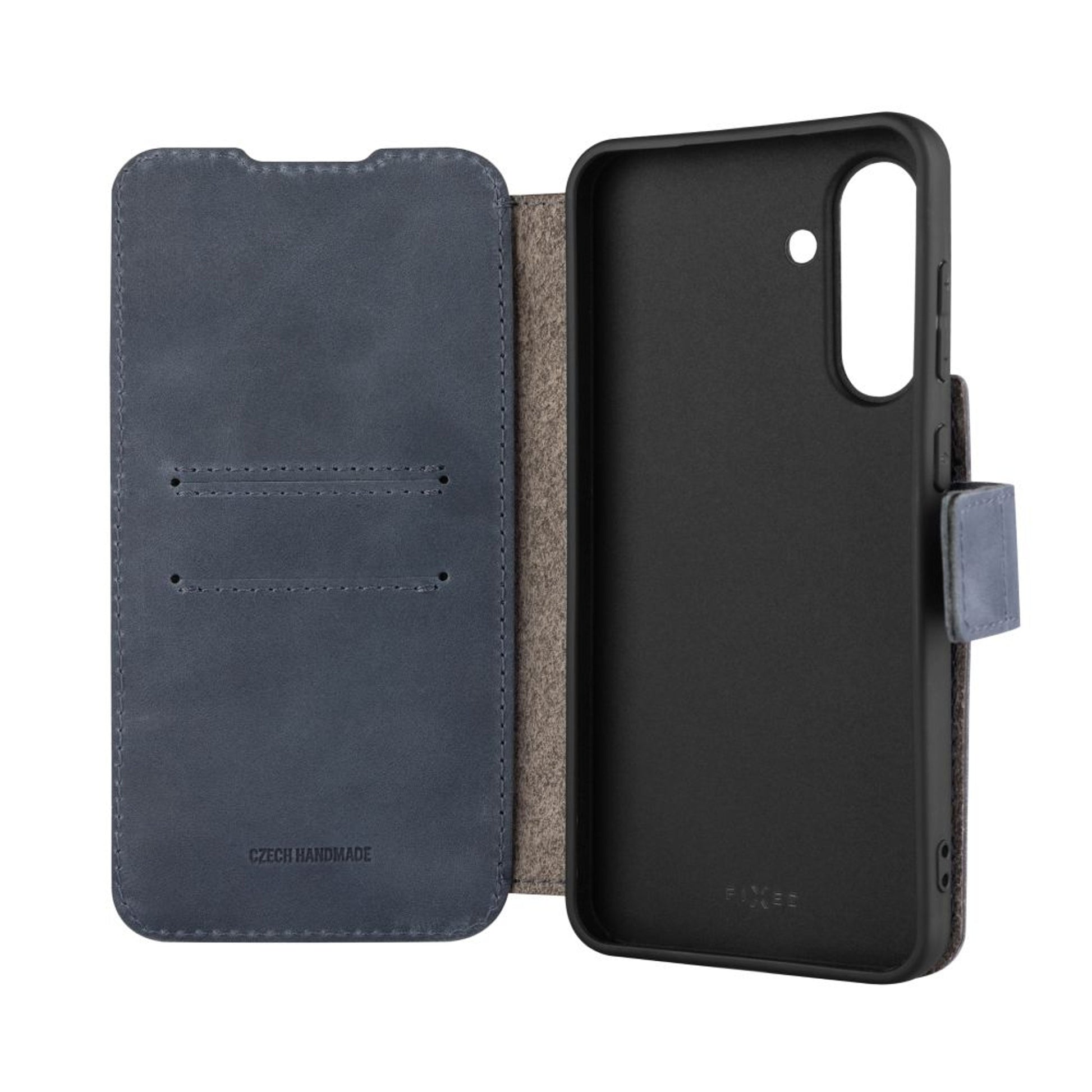 Kožené pouzdro typu kniha FIXED ProFit pro Samsung Galaxy A36 5G, modré - FIXED