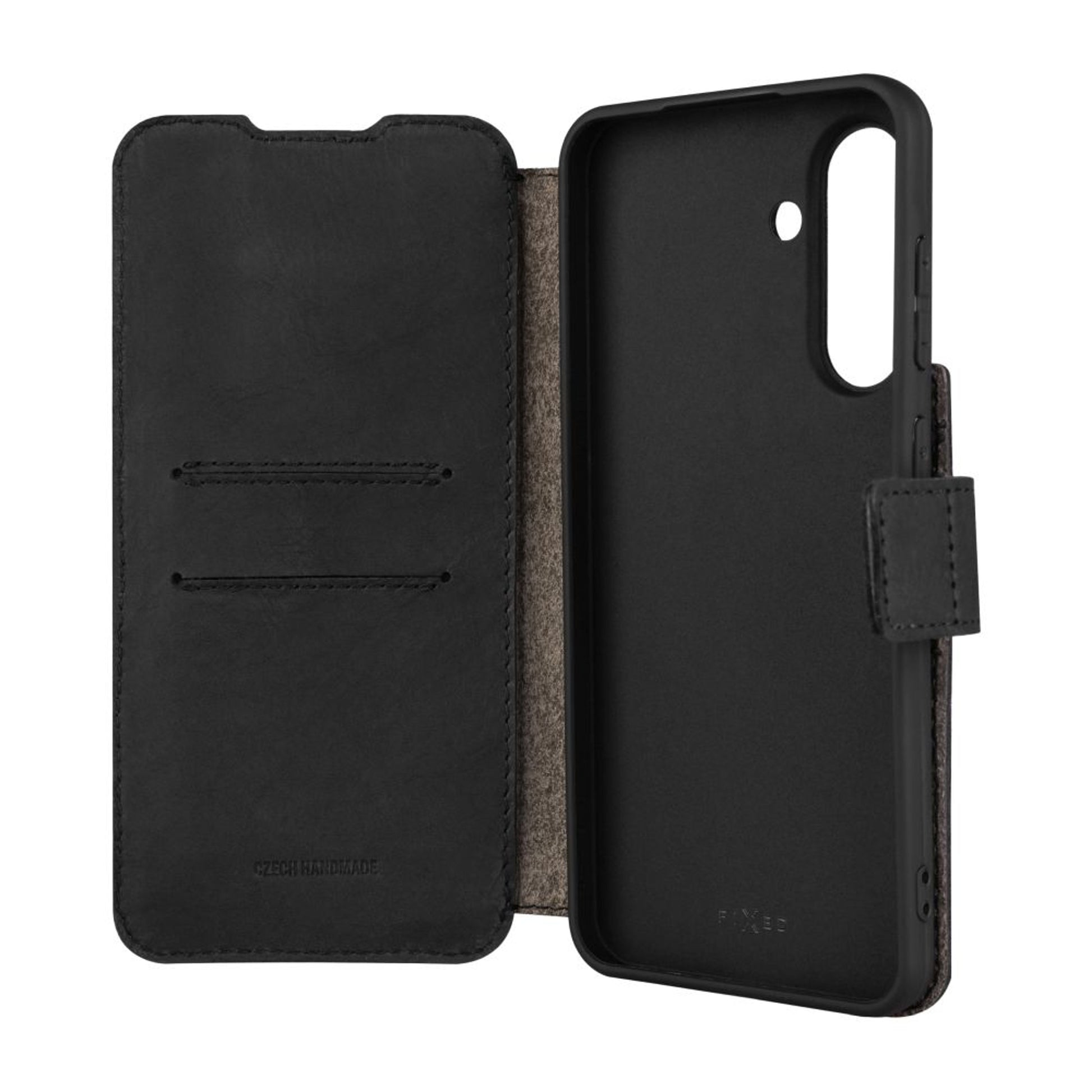 Kožené pouzdro typu kniha FIXED ProFit pro Samsung Galaxy A56 5G, černé - FIXED
