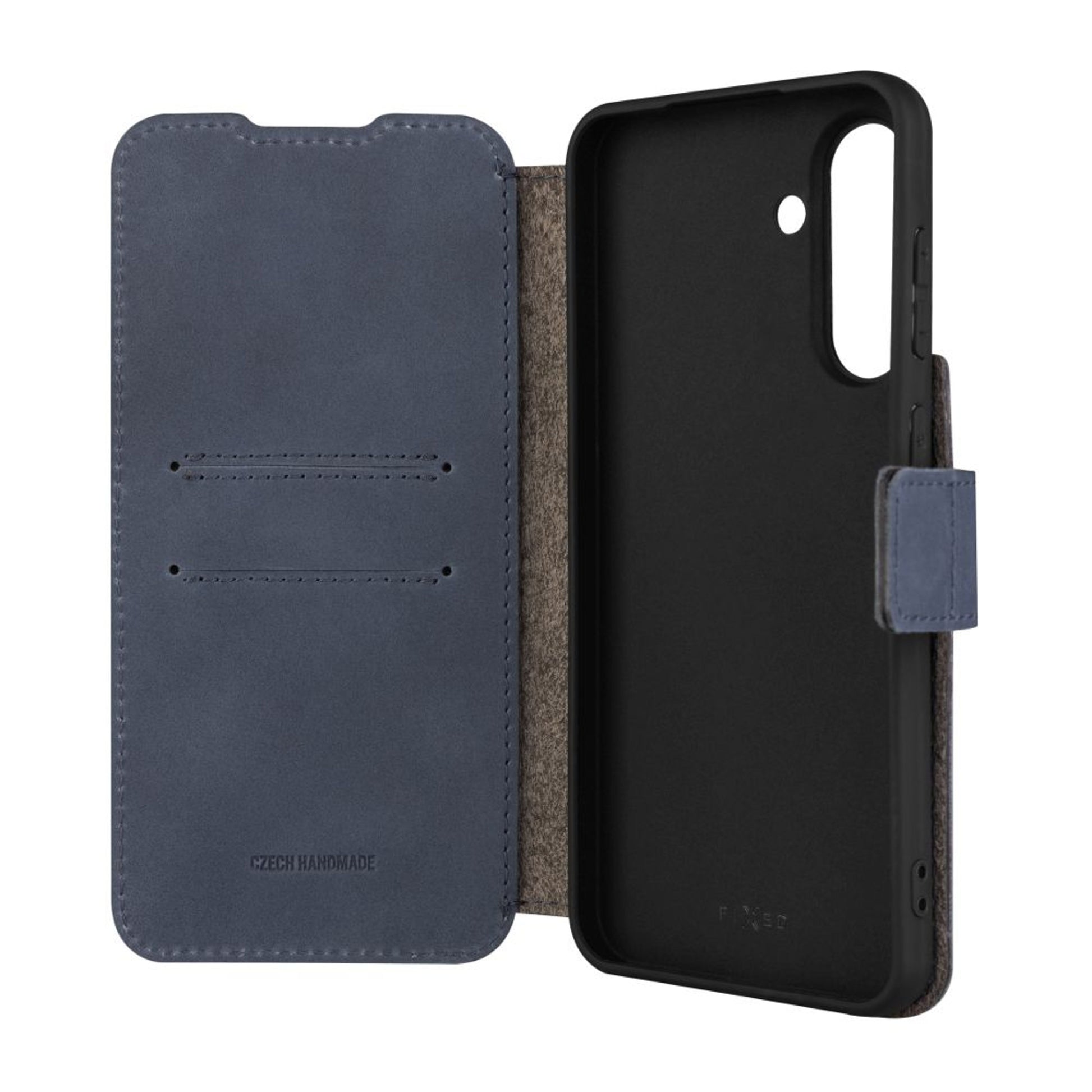 Kožené pouzdro typu kniha FIXED ProFit pro Samsung Galaxy A56 5G, modré - FIXED