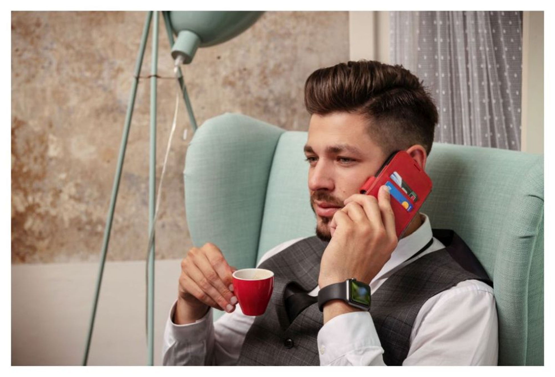 Kožené pouzdro typu kniha FIXED ProFit pro Samsung Galaxy A56 5G, červené - FIXED
