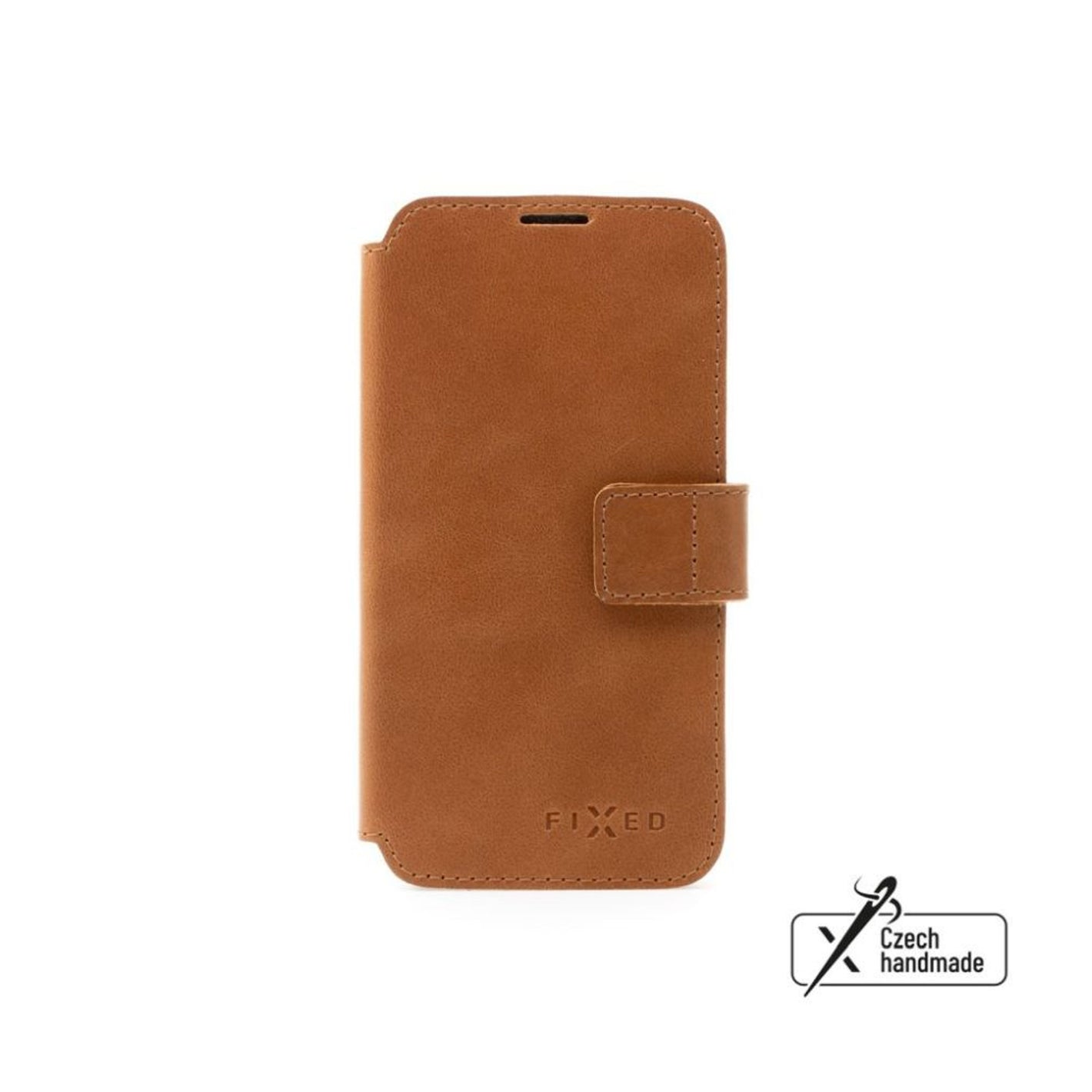 Kožené pouzdro typu kniha FIXED ProFit pro Samsung Galaxy S25, hnědé - FIXED