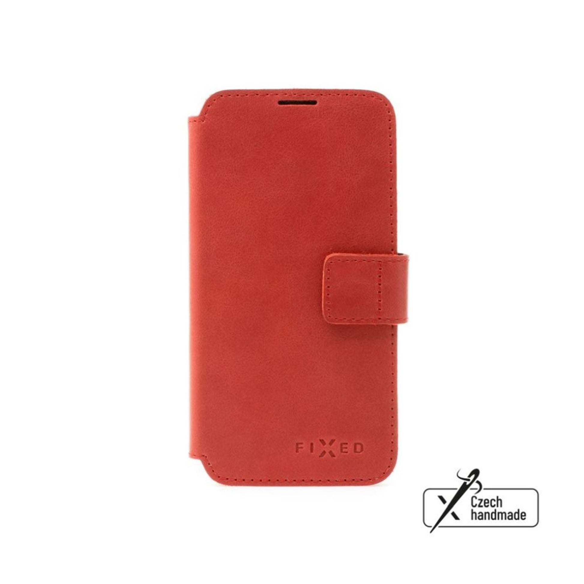 Kožené pouzdro typu kniha FIXED ProFit pro Samsung Galaxy S25, červené - FIXED