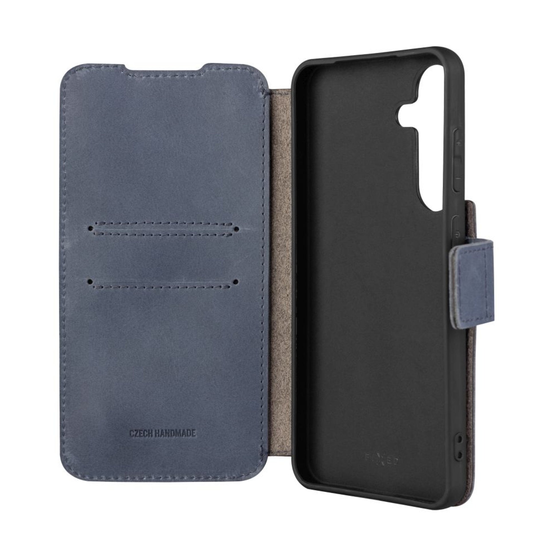 Kožené pouzdro typu kniha FIXED ProFit pro Samsung Galaxy S25+, modré - FIXED