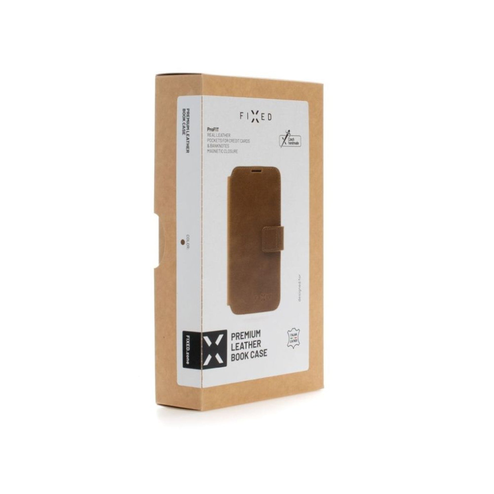 Kožené pouzdro typu kniha FIXED ProFit pro Samsung Galaxy S25+, hnědé - FIXED