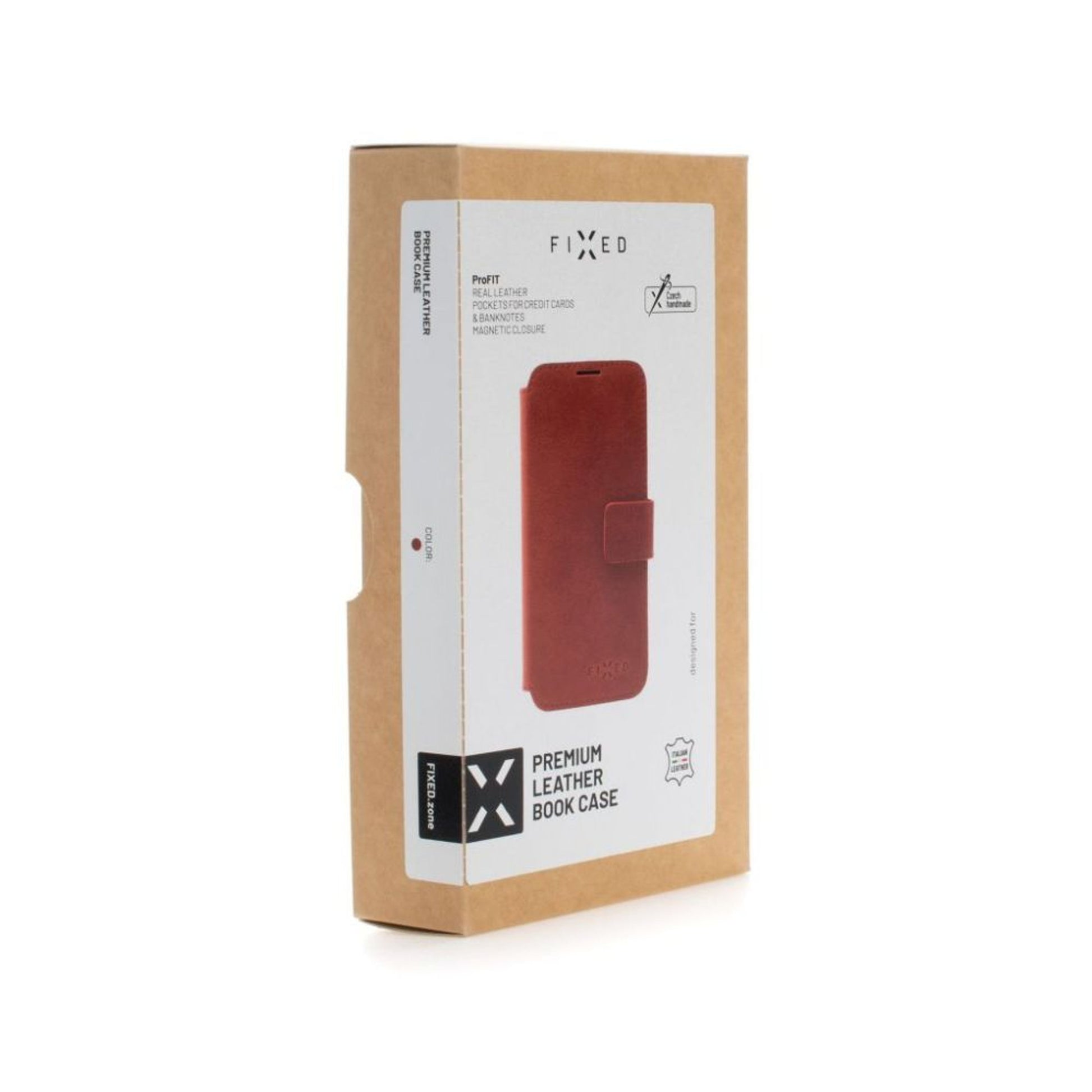 Kožené pouzdro typu kniha FIXED ProFit pro Samsung Galaxy S25+, červené - FIXED