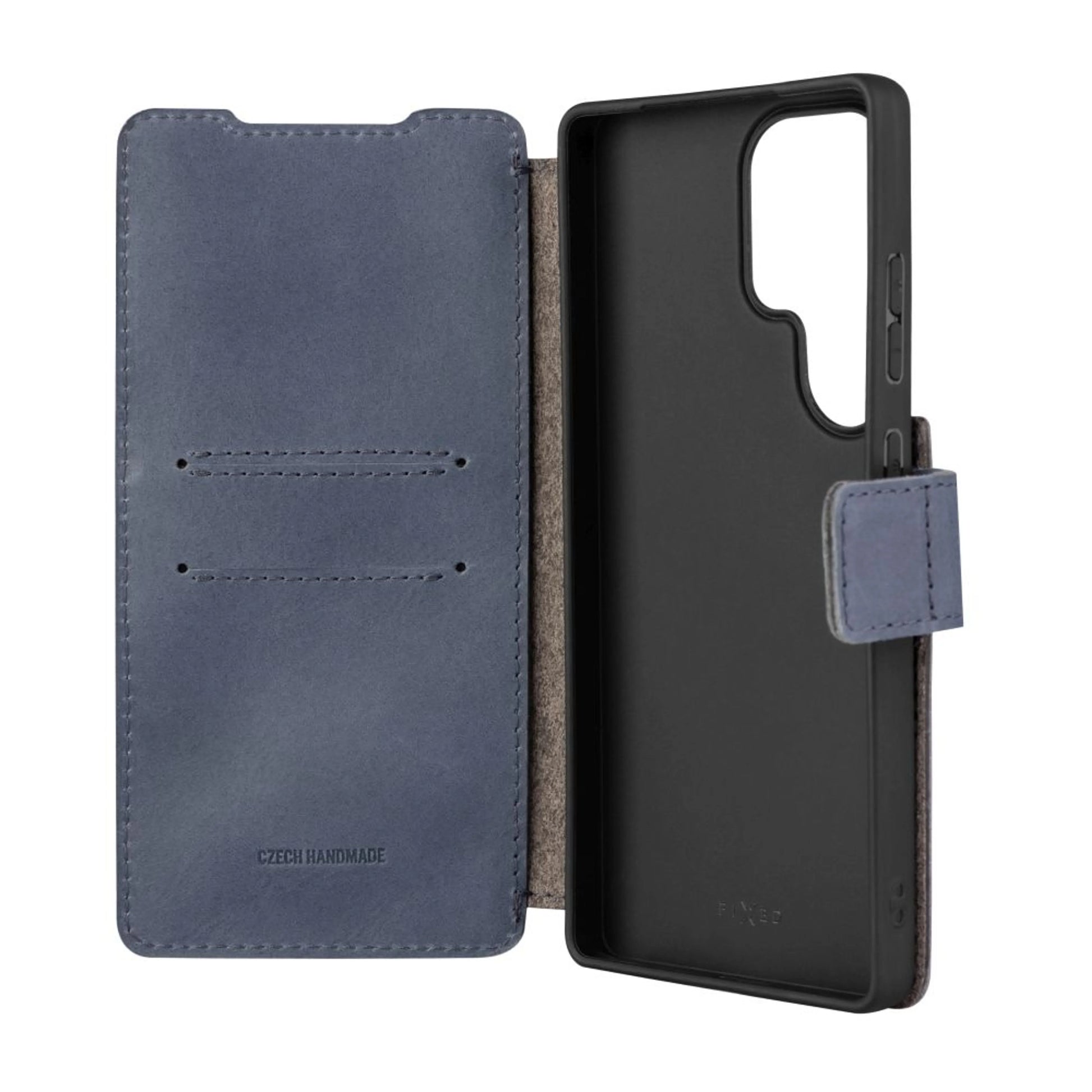 Kožené pouzdro typu kniha FIXED ProFit pro Samsung Galaxy S25 Ultra, modré - FIXED