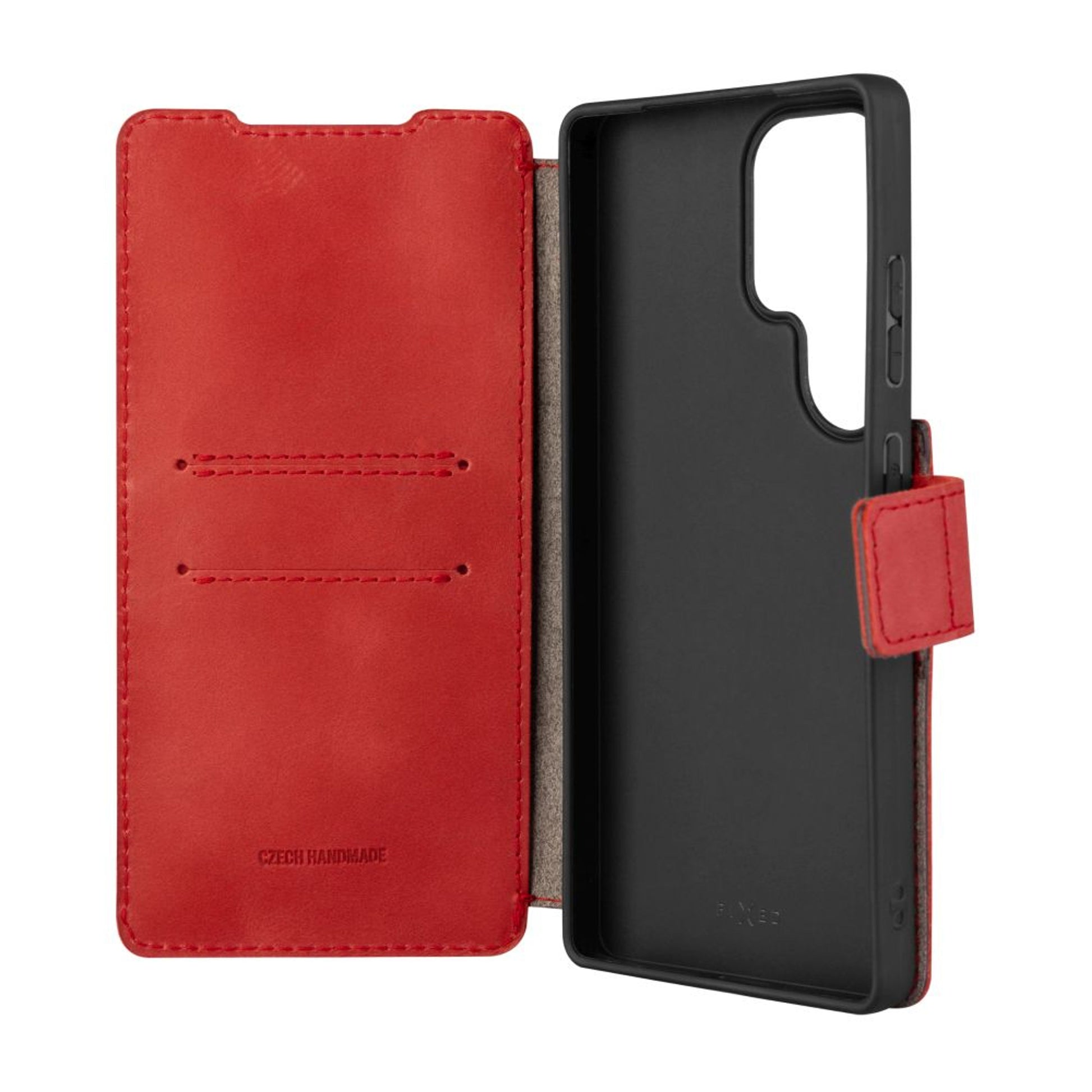 Kožené pouzdro typu kniha FIXED ProFit pro Samsung Galaxy S25 Ultra, červené - FIXED