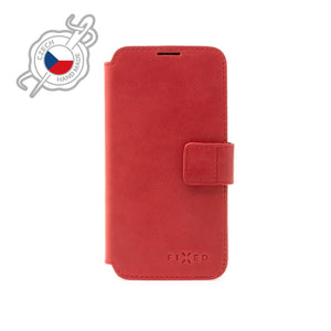 Kožené pouzdro typu kniha FIXED ProFit pro Apple iPhone 12/12 Pro, červené - FIXED