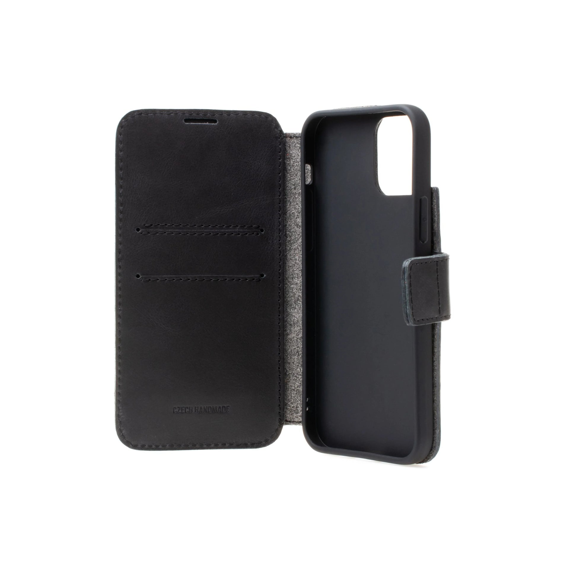 Kožené pouzdro typu kniha FIXED ProFit pro Apple iPhone 12 Pro Max, černé - FIXED