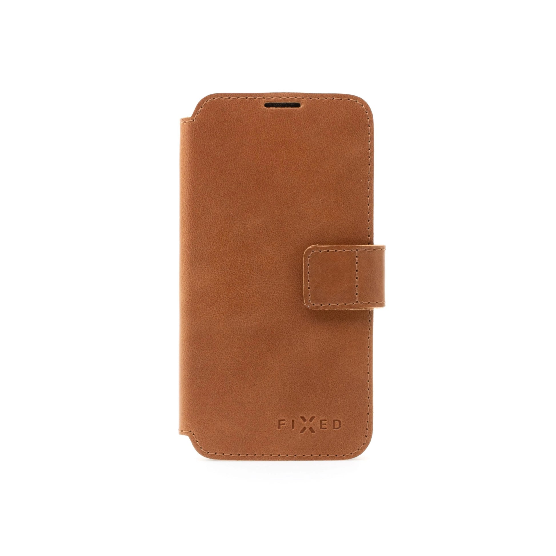 Kožené pouzdro typu kniha FIXED ProFit pro Apple iPhone 12 Pro Max, hnědé - FIXED