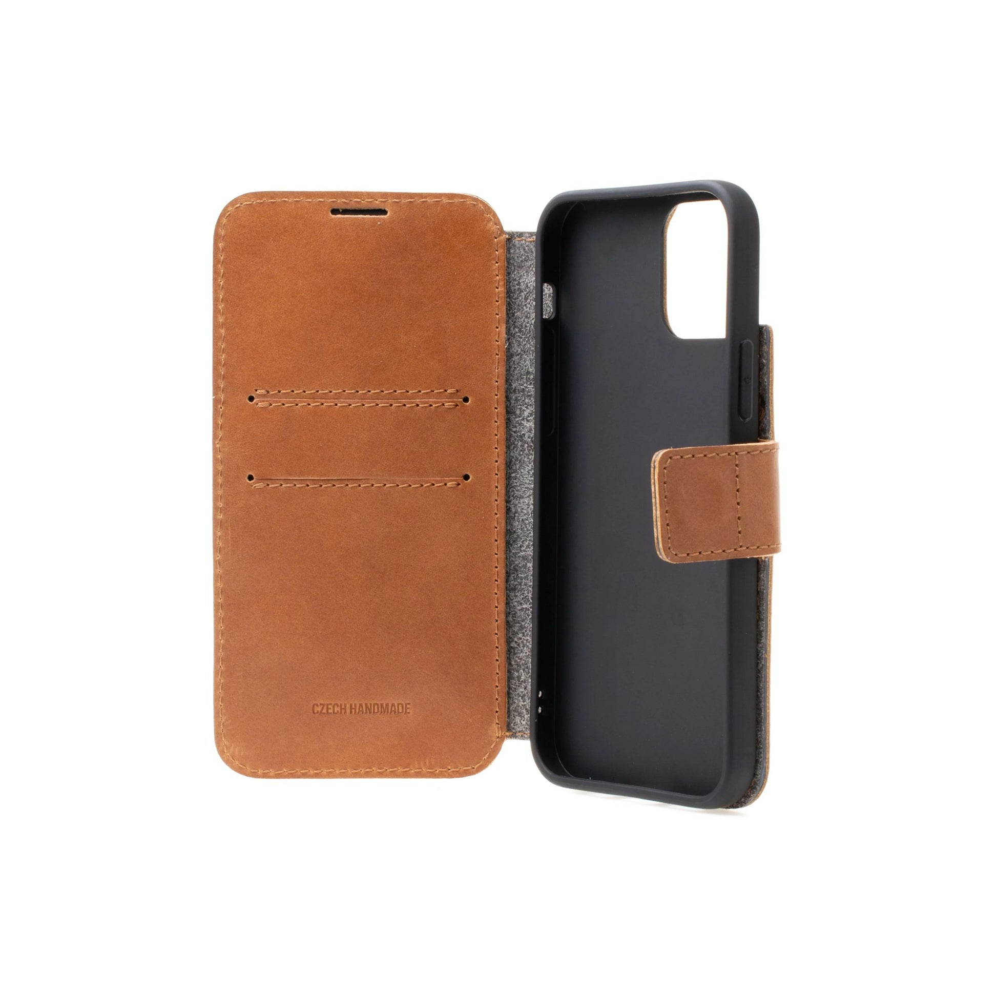 Kožené pouzdro typu kniha FIXED ProFit pro Apple iPhone 12 Pro Max, hnědé - FIXED