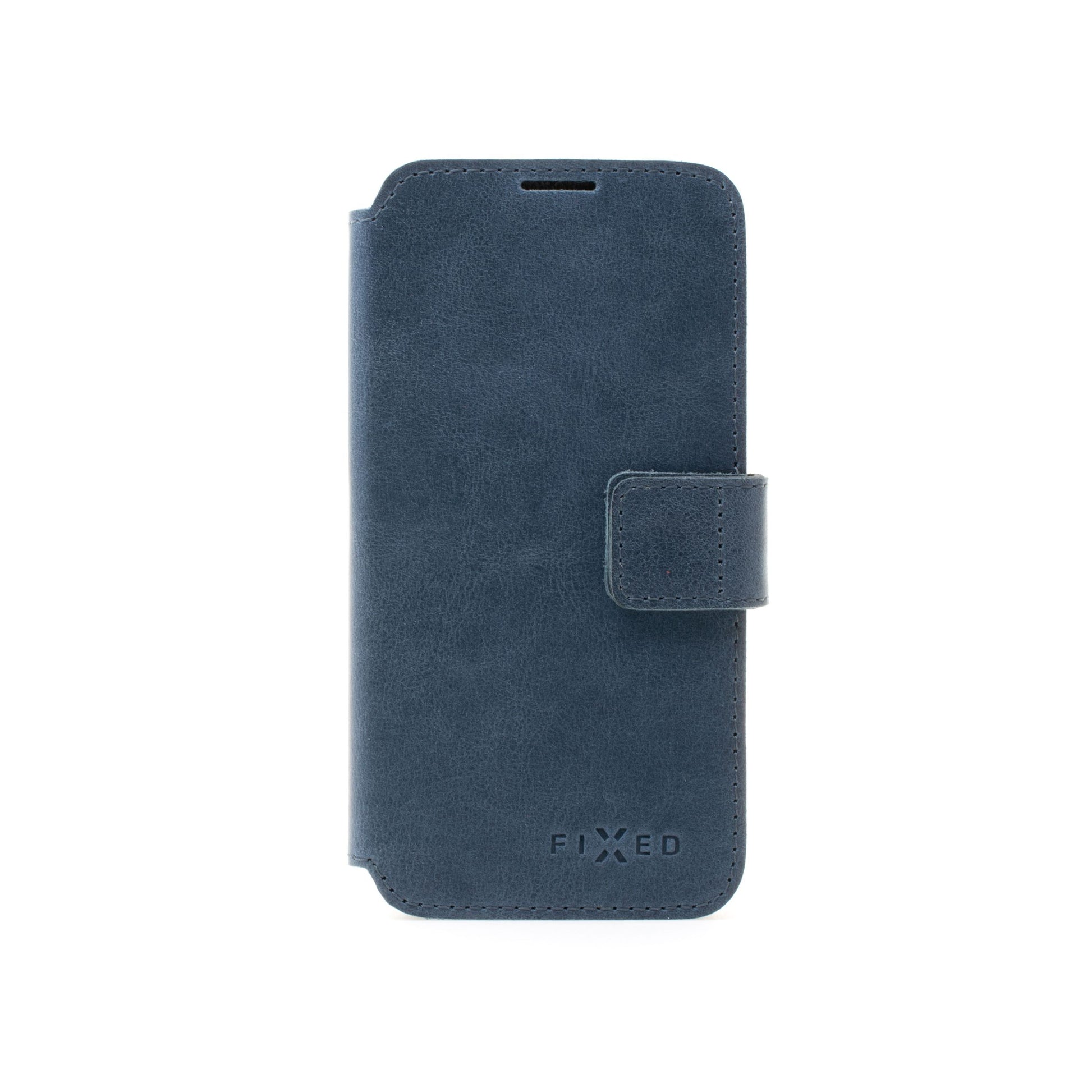 Kožené pouzdro typu kniha FIXED ProFit pro Apple iPhone 13 Pro, modré - FIXED