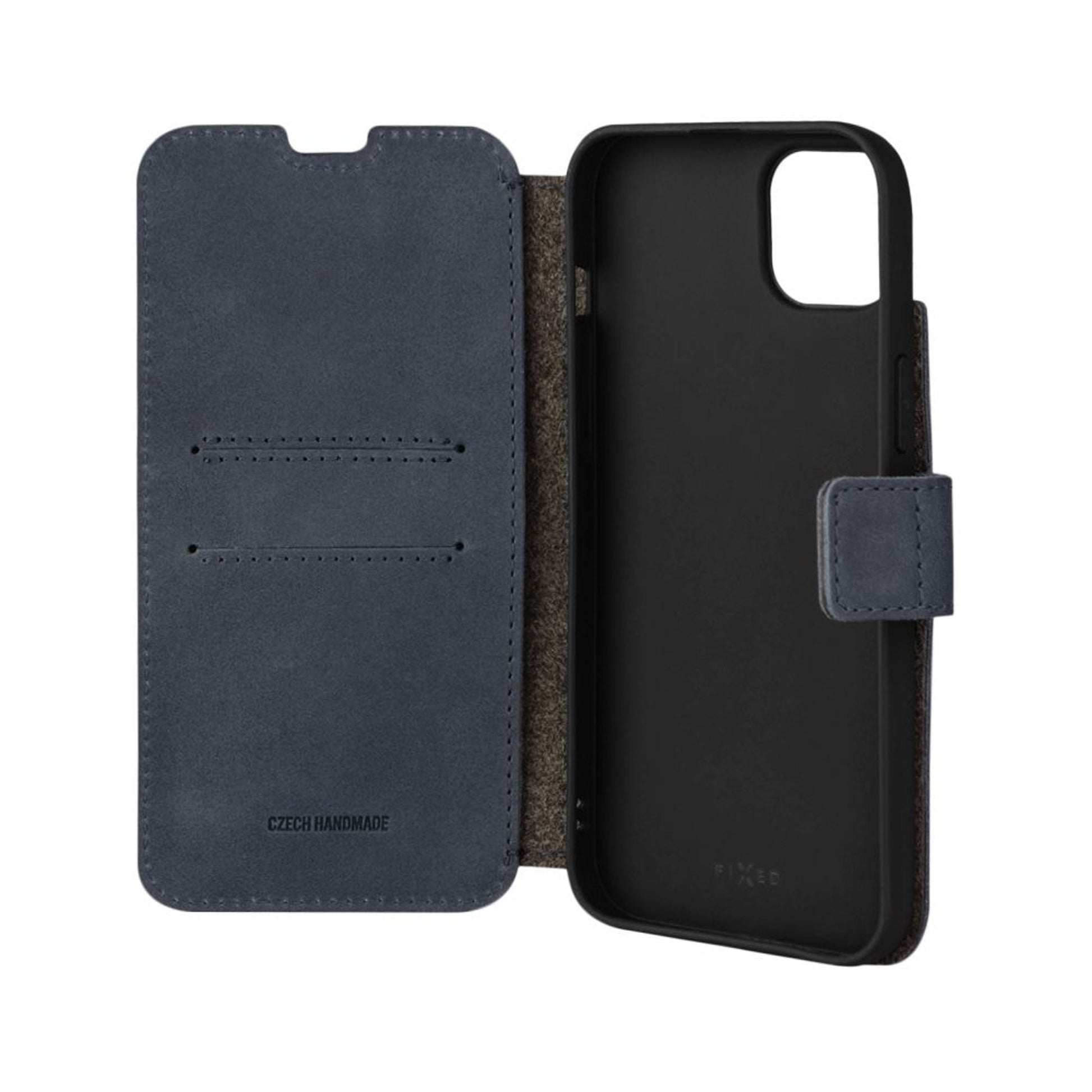 Kožené pouzdro typu kniha FIXED ProFit pro Apple iPhone 14 Plus, modré - FIXED