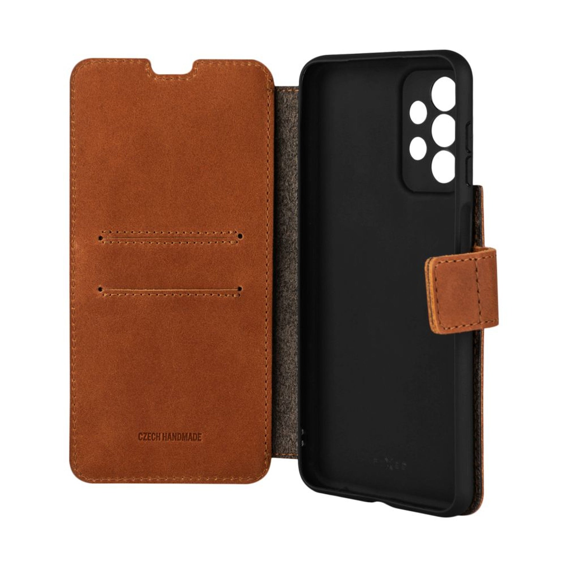 Kožené pouzdro typu kniha FIXED ProFit pro Samsung Galaxy A23, hnědé - FIXED