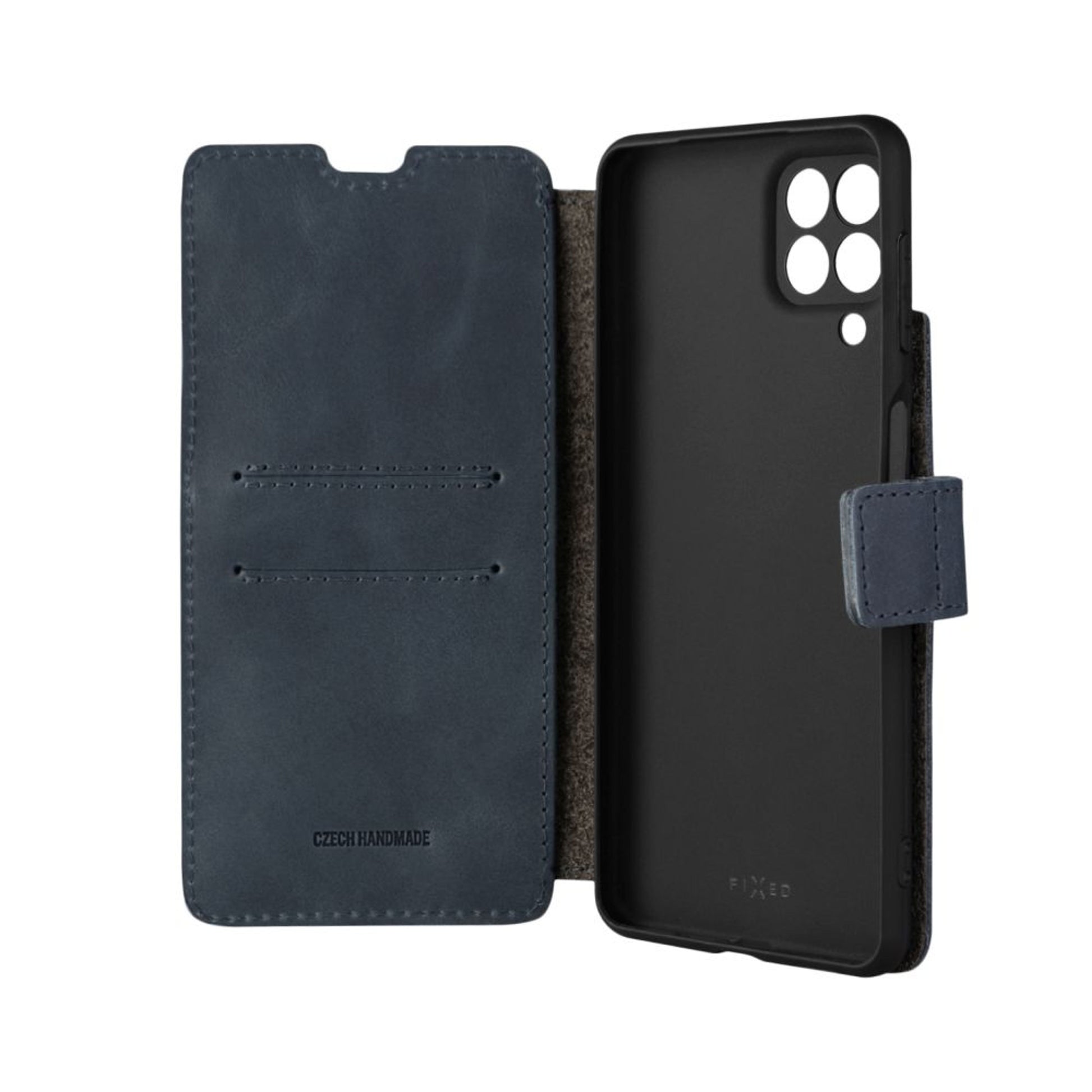 Kožené pouzdro typu kniha FIXED ProFit pro Samsung Galaxy M53 5G, modré - FIXED