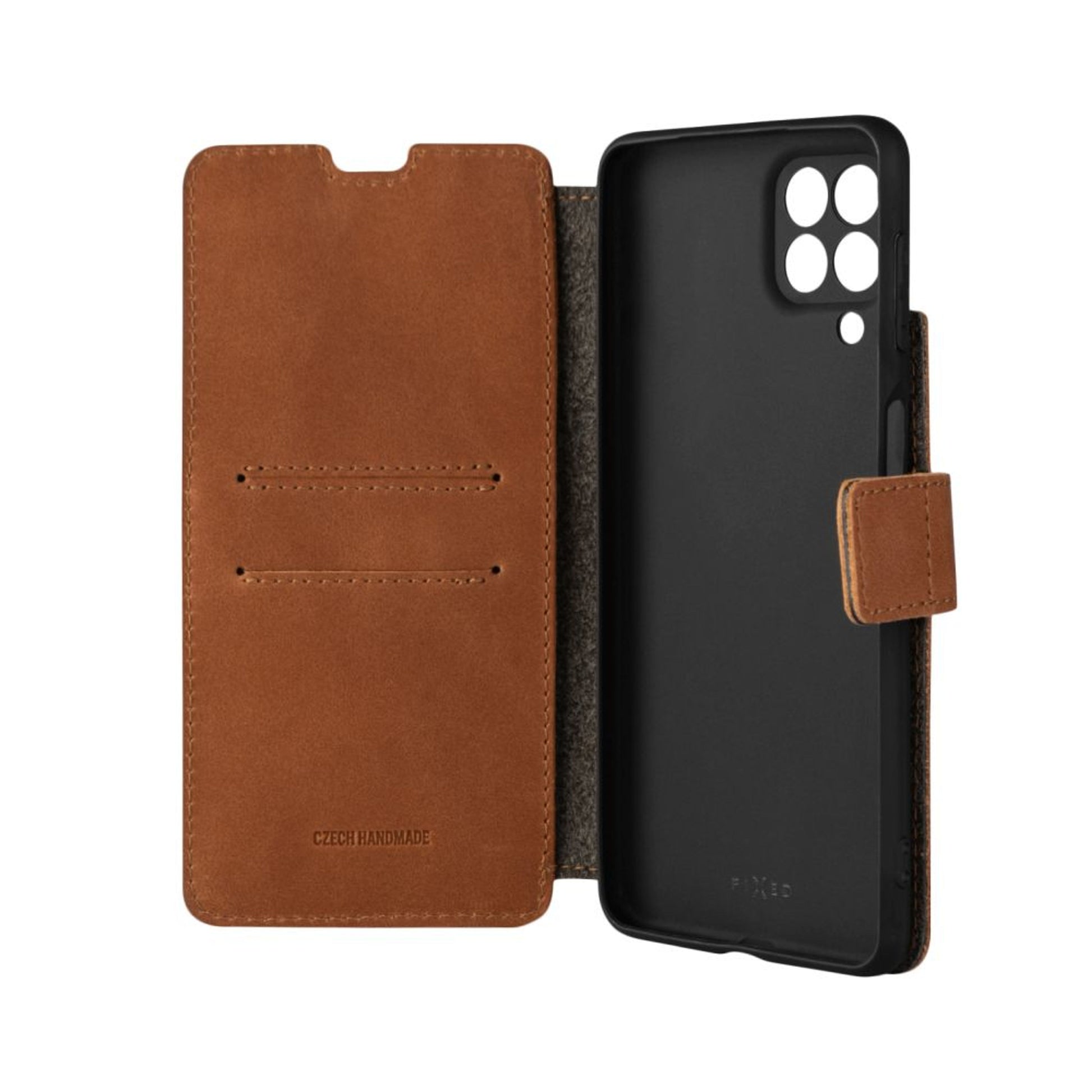 Kožené pouzdro typu kniha FIXED ProFit pro Samsung Galaxy M53 5G, hnědé - FIXED