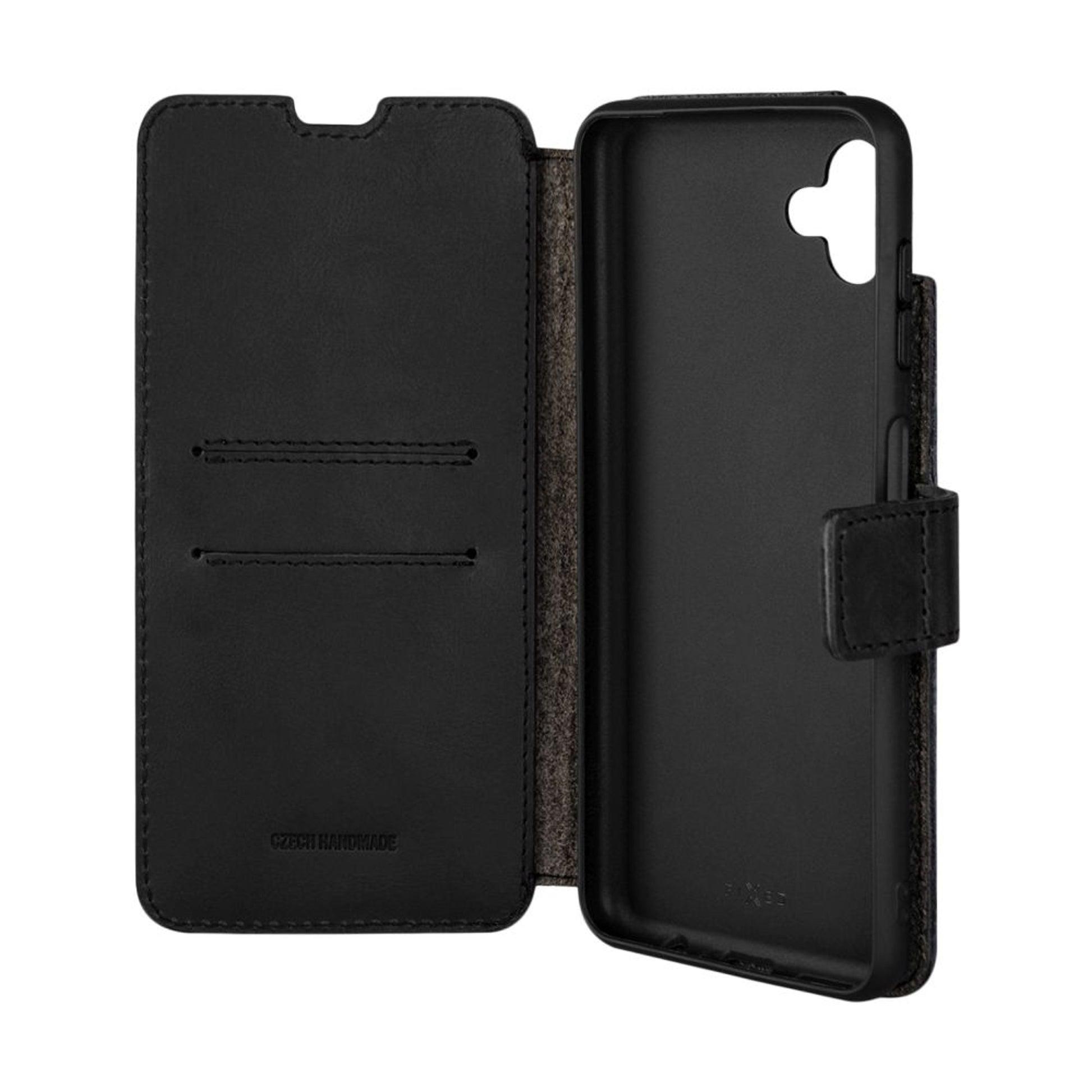 Kožené pouzdro typu kniha FIXED ProFit pro Samsung Galaxy M13 5G, černé - FIXED