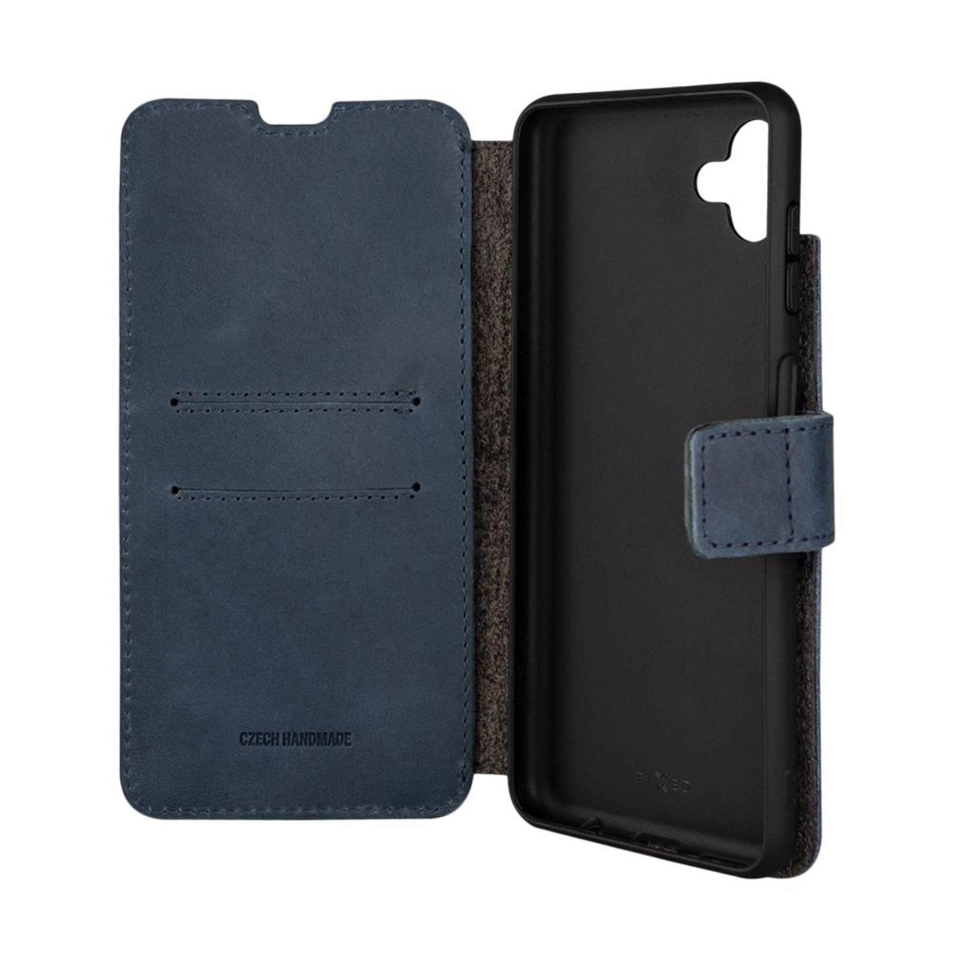 Kožené pouzdro typu kniha FIXED ProFit pro Samsung Galaxy M13 5G, modré - FIXED