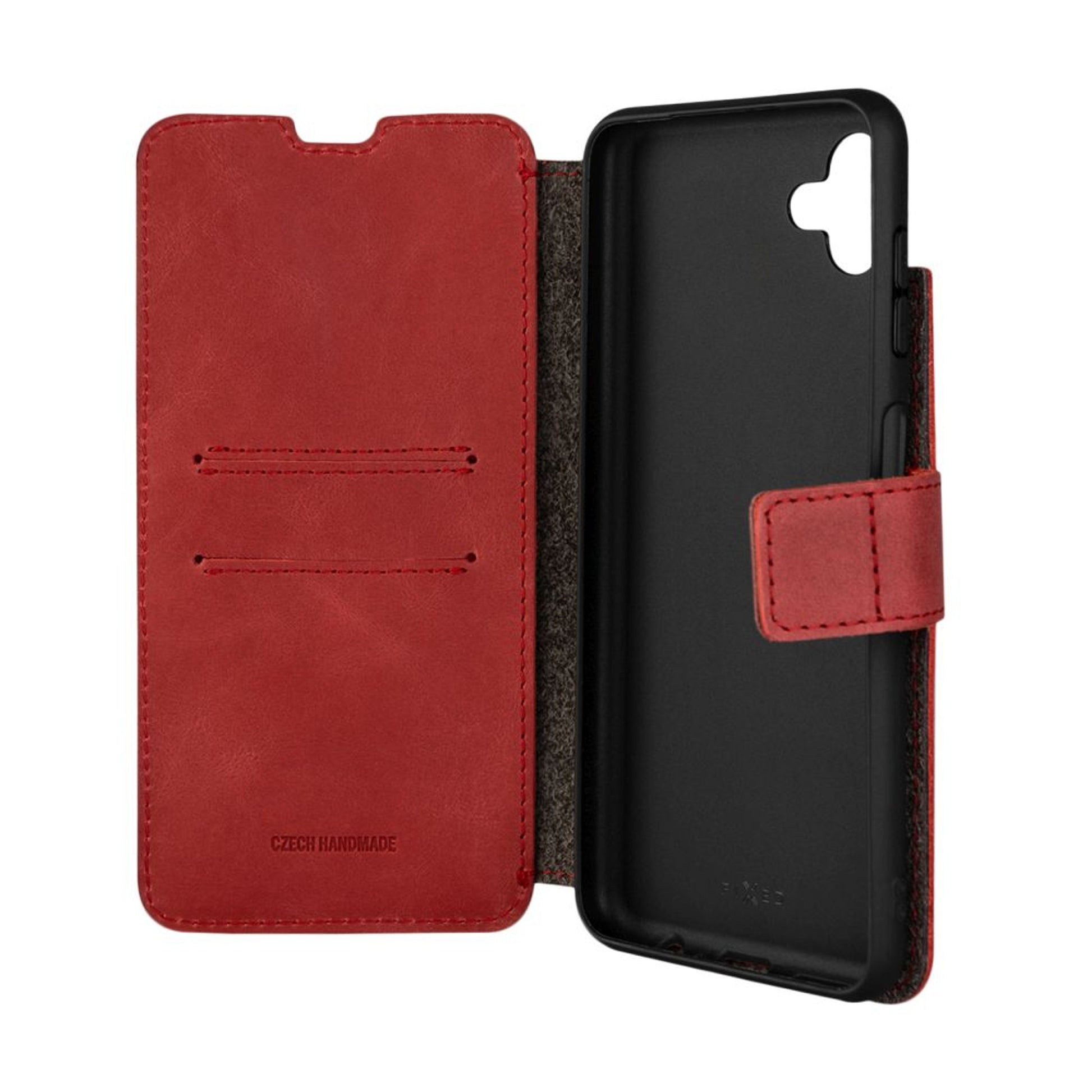 Kožené pouzdro typu kniha FIXED ProFit pro Samsung Galaxy M13 5G, červené - FIXED