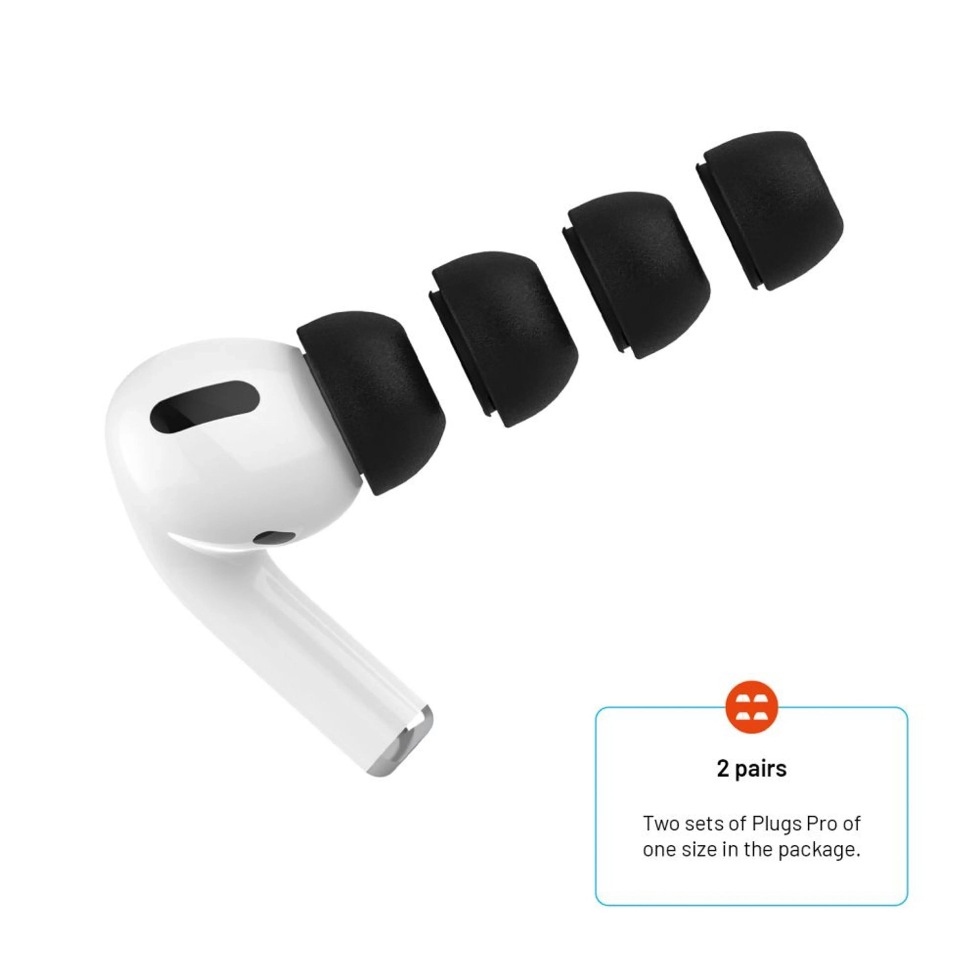 Špunty z paměťové pěny FIXED Plugs Pro pro Apple Airpods Pro/Pro 2, 2 sady, velikost L - FIXED