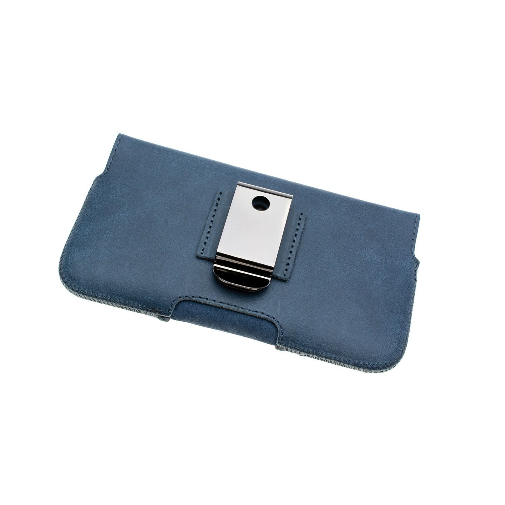 Horizontální kožené pouzdro FIXED Posh se zavíráním, velikost 4XL+, modré - FIXED