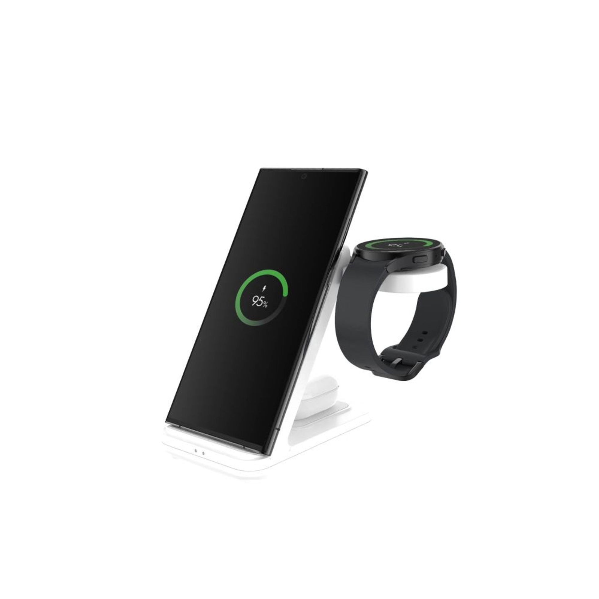 Stojánek FIXED Powerstation pro Samsung s bezdrátovým nabíjením až pro 3 zařízení, 15W+5W+2.5W, bílý - FIXED