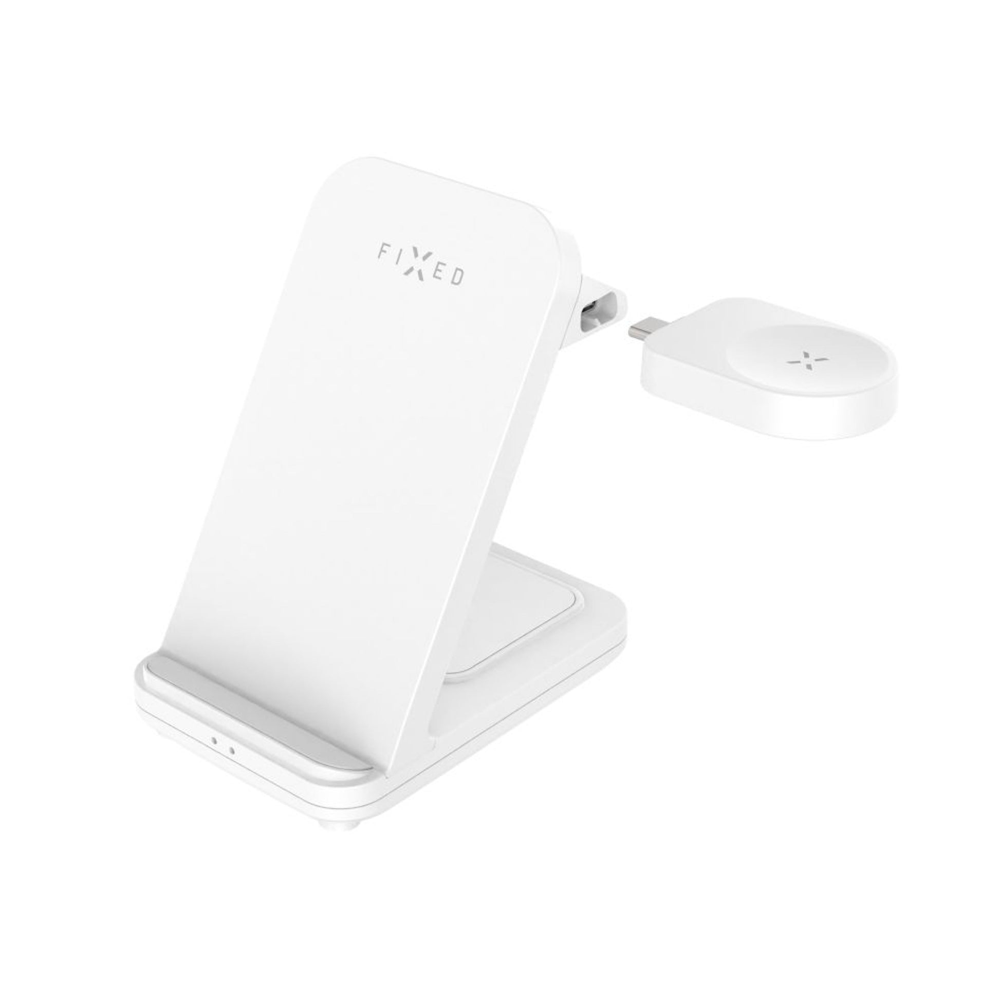 Stojánek FIXED Powerstation pro Samsung s bezdrátovým nabíjením až pro 3 zařízení, 15W+5W+2.5W, bílý - FIXED