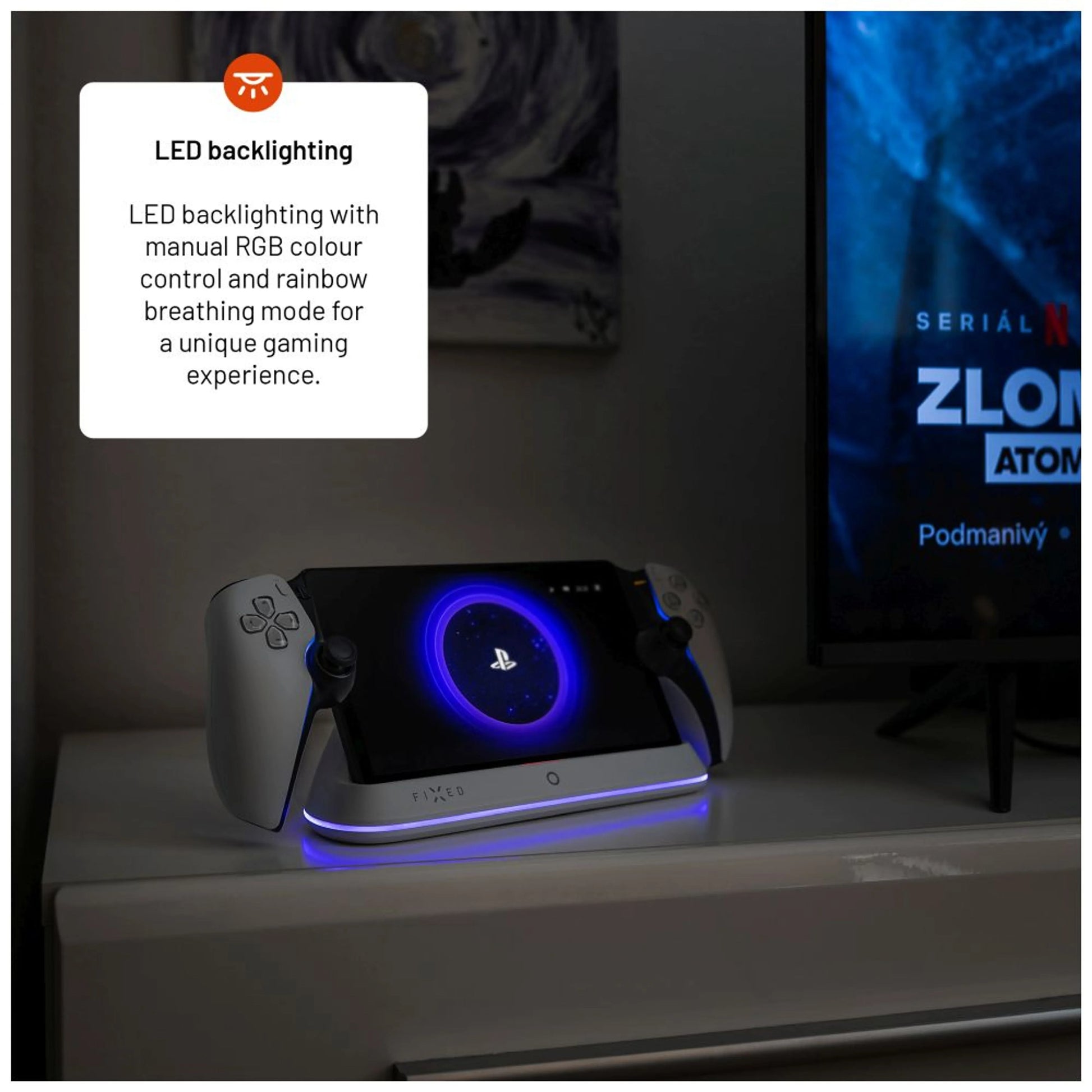 Nabíjecí stanice FIXED pro Playstation Portal, bílá - FIXED