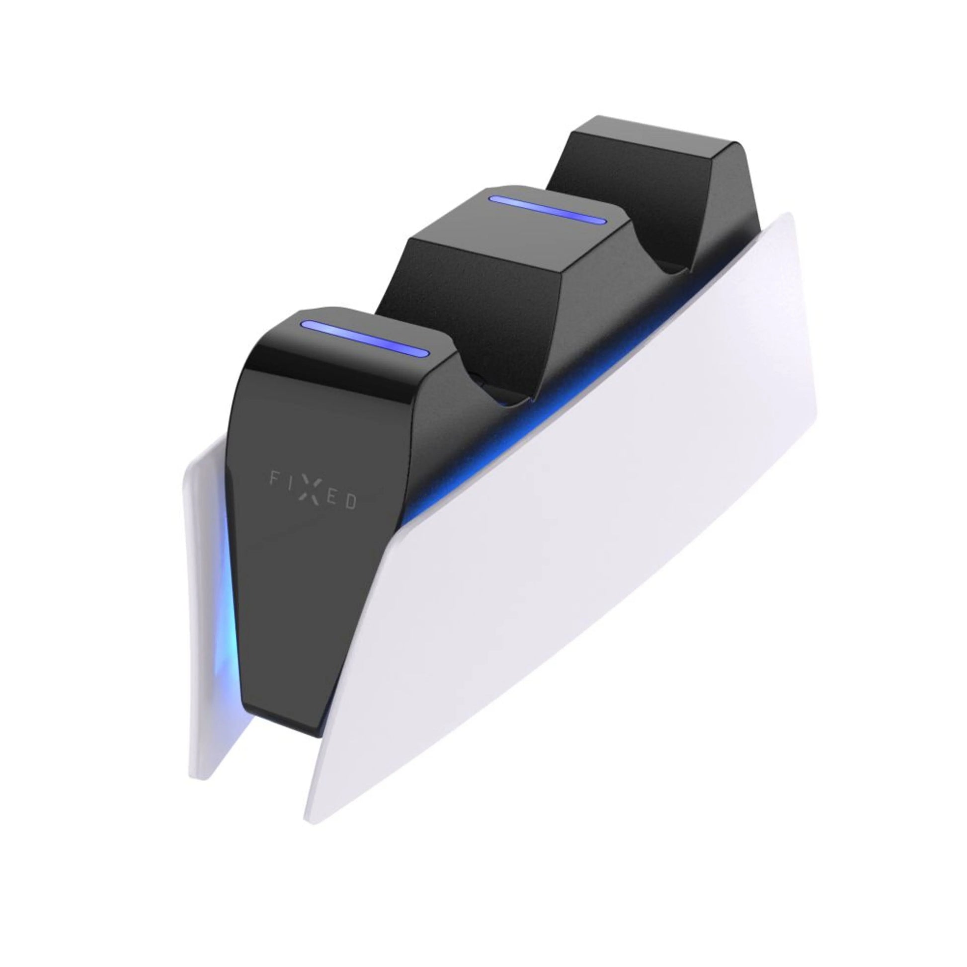 Dobíjecí stanice FIXED pro dva bezdrátové ovladače DualSense PlayStation 5, černo-bílá - FIXED