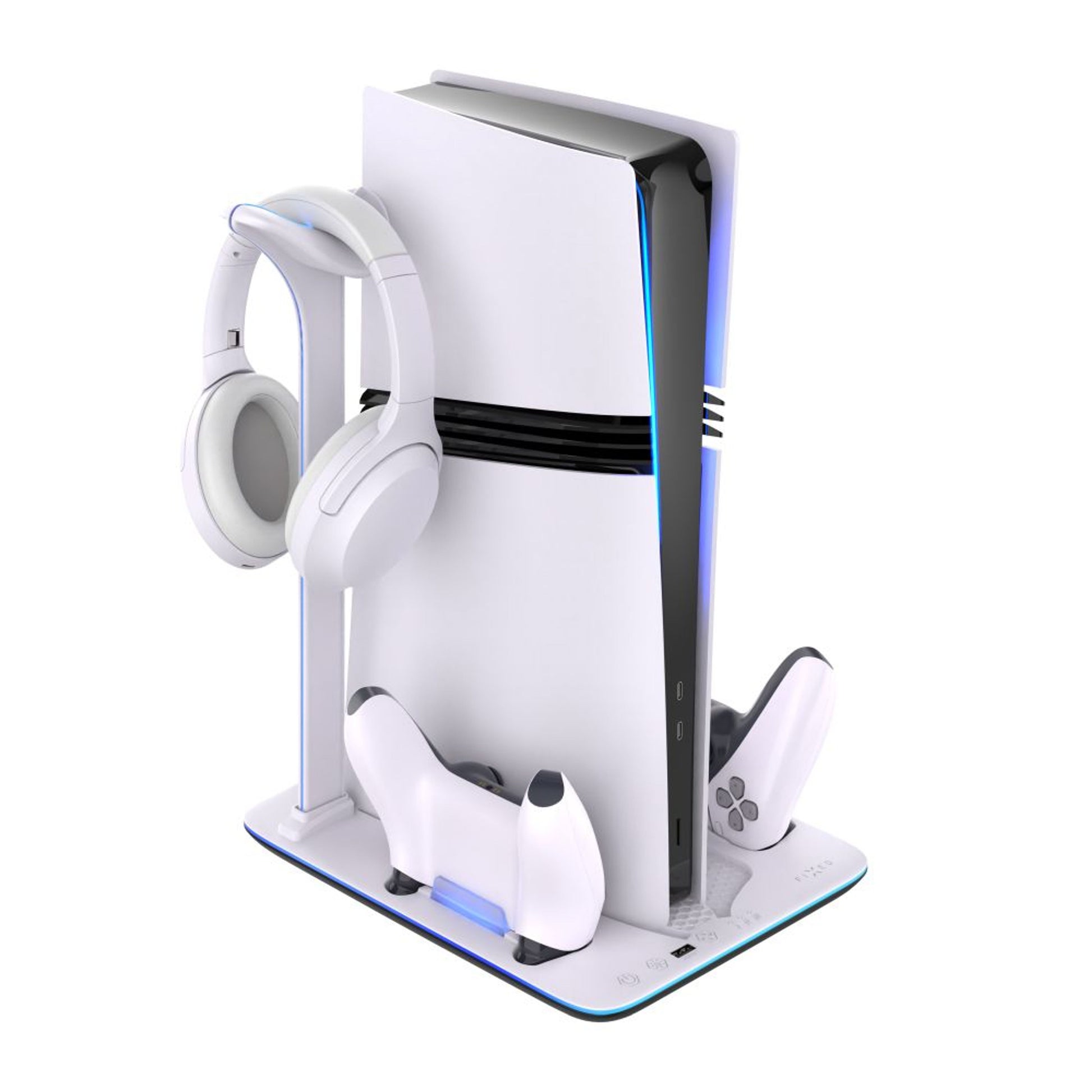 Dokovací stanice FIXED pro PlayStation 5 (Pro/Slim) s větráky a nabíjením pro 2xDualSense, černo-bílá - FIXED