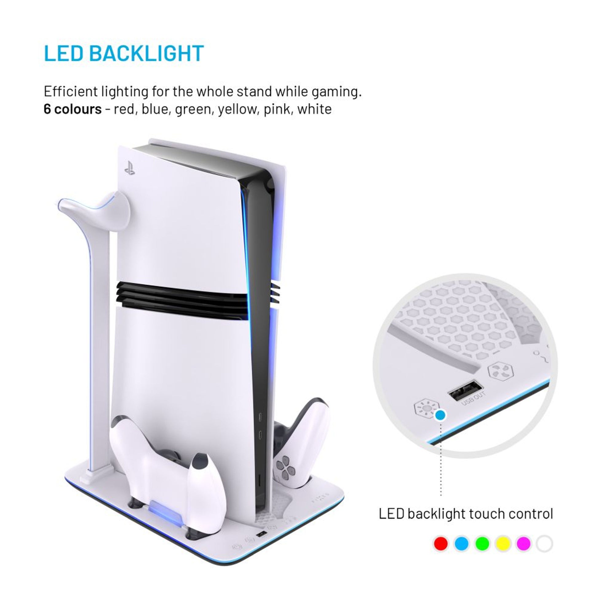 Dokovací stanice FIXED pro PlayStation 5 (Pro/Slim) s větráky a nabíjením pro 2xDualSense, černo-bílá - FIXED