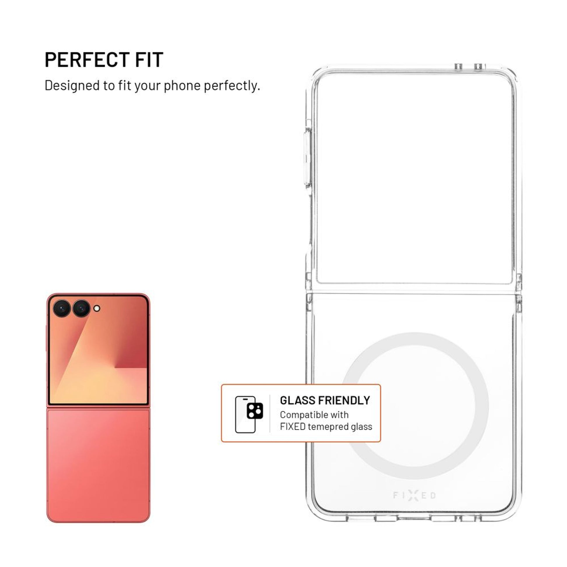 Zadní kryt FIXED MagPure s podporou MagSafe pro Samsung Galaxy Z Flip 7 5G, čirý - FIXED