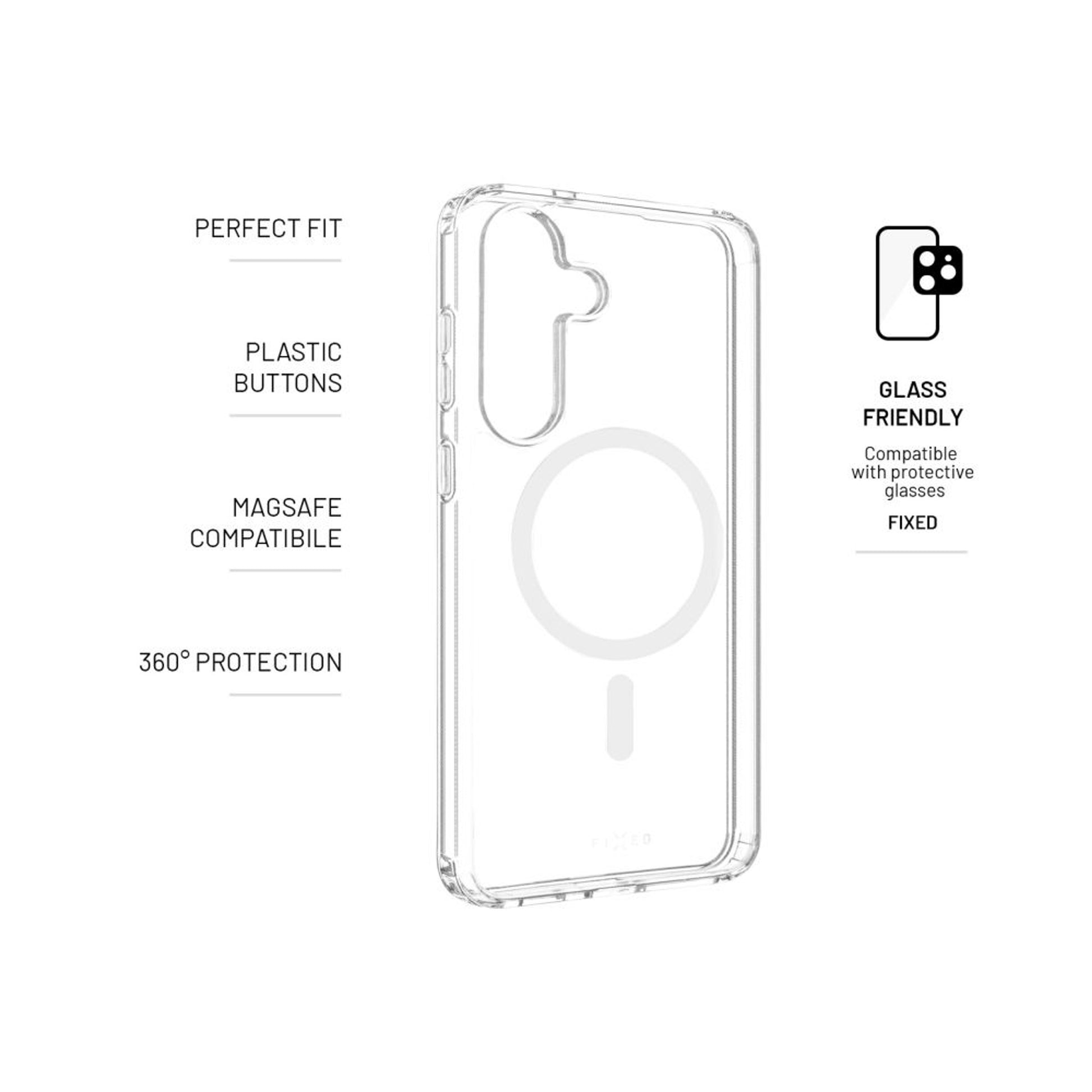 Tylna obudowa FIXED MagPure z obsługą MagSafe do Samsung Galaxy S25 FE, przezroczysta - FIXED