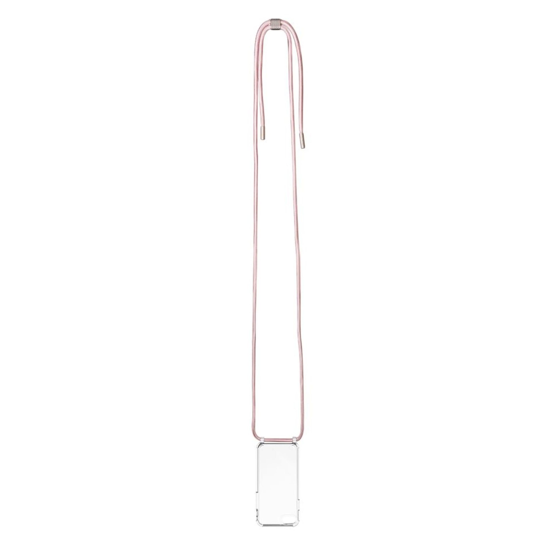 Pouzdro FIXED Pure Neck s růžovou šňůrkou na krk pro Apple iPhone 7/8/SE (2020/2022) - FIXED